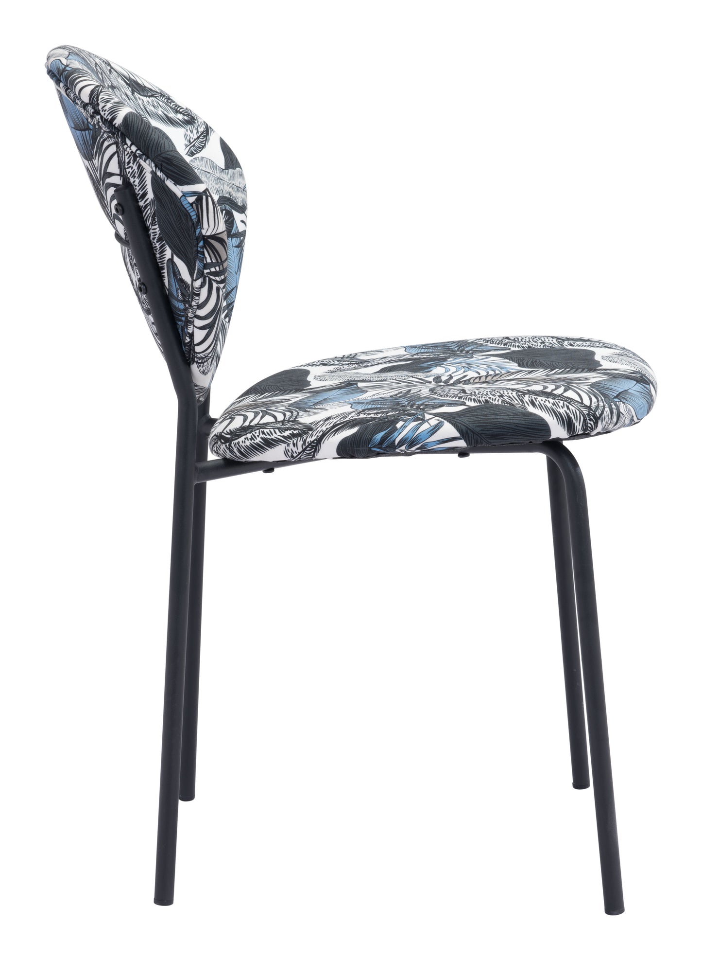 Clyde Dining Chair Leaf Print & Black