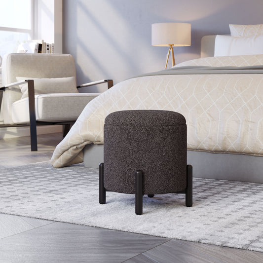 Calistoga Storage Ottoman Dark Gray