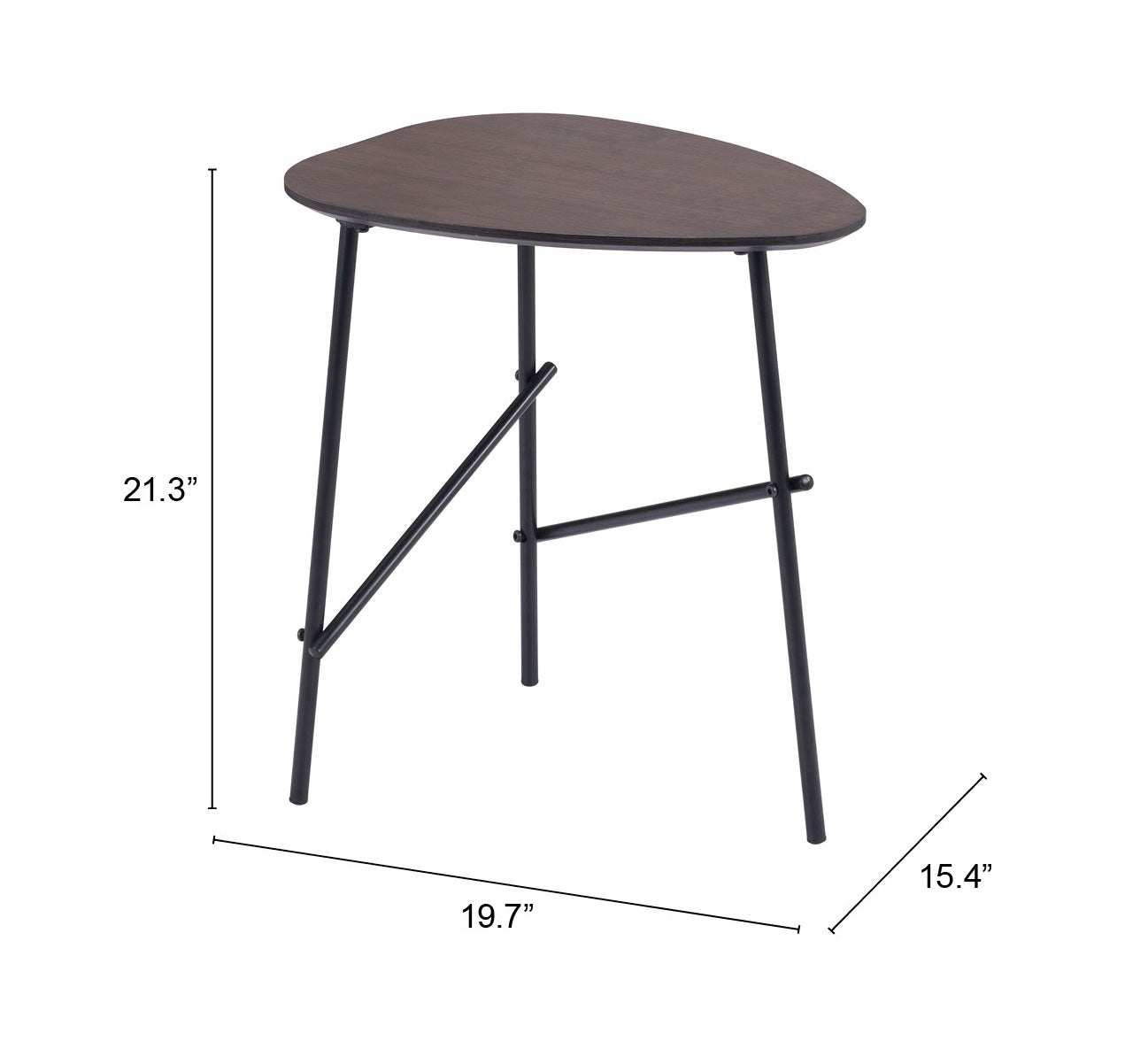 Ireland Side Table Dark Brown & Black