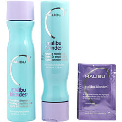 Set-malibu Blondes Enhancing Kit With Shampoo 9 Oz & Conditioner 9 Oz & Hair Remedy 0.17 Oz (4 Packets) - U