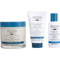 Detox Ritual Set- Cleansing Purifying Scrub 8.4 Oz & Purifying Conditioner 2.5 Oz & Purifying Shampoo 2.5 Oz