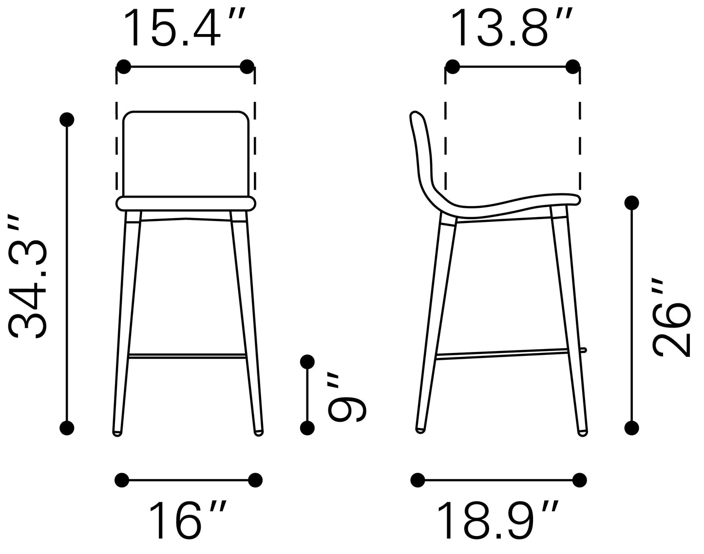 Jericho Counter Stool Gray