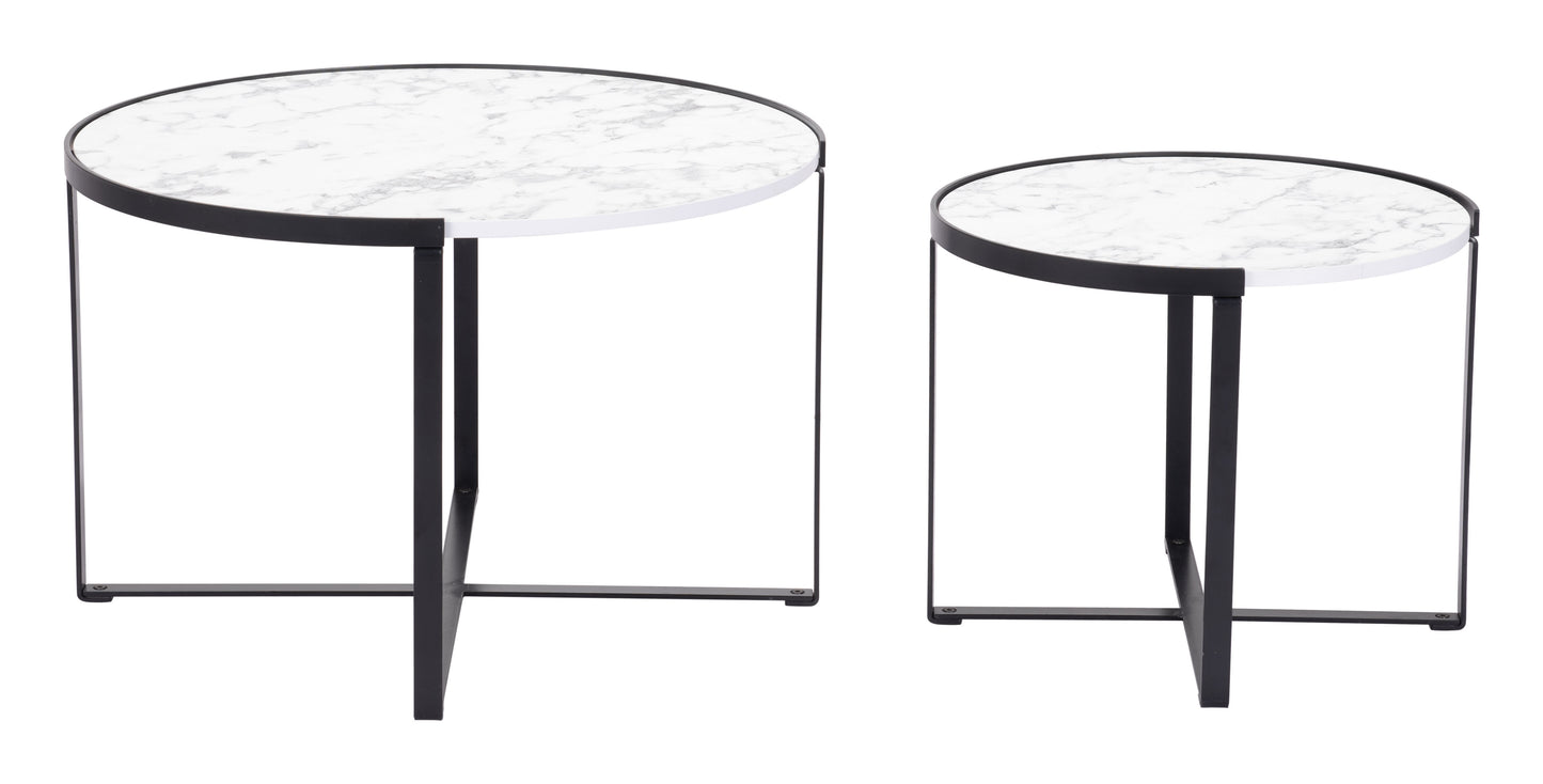 Brioche Coffee Table Set White & Black