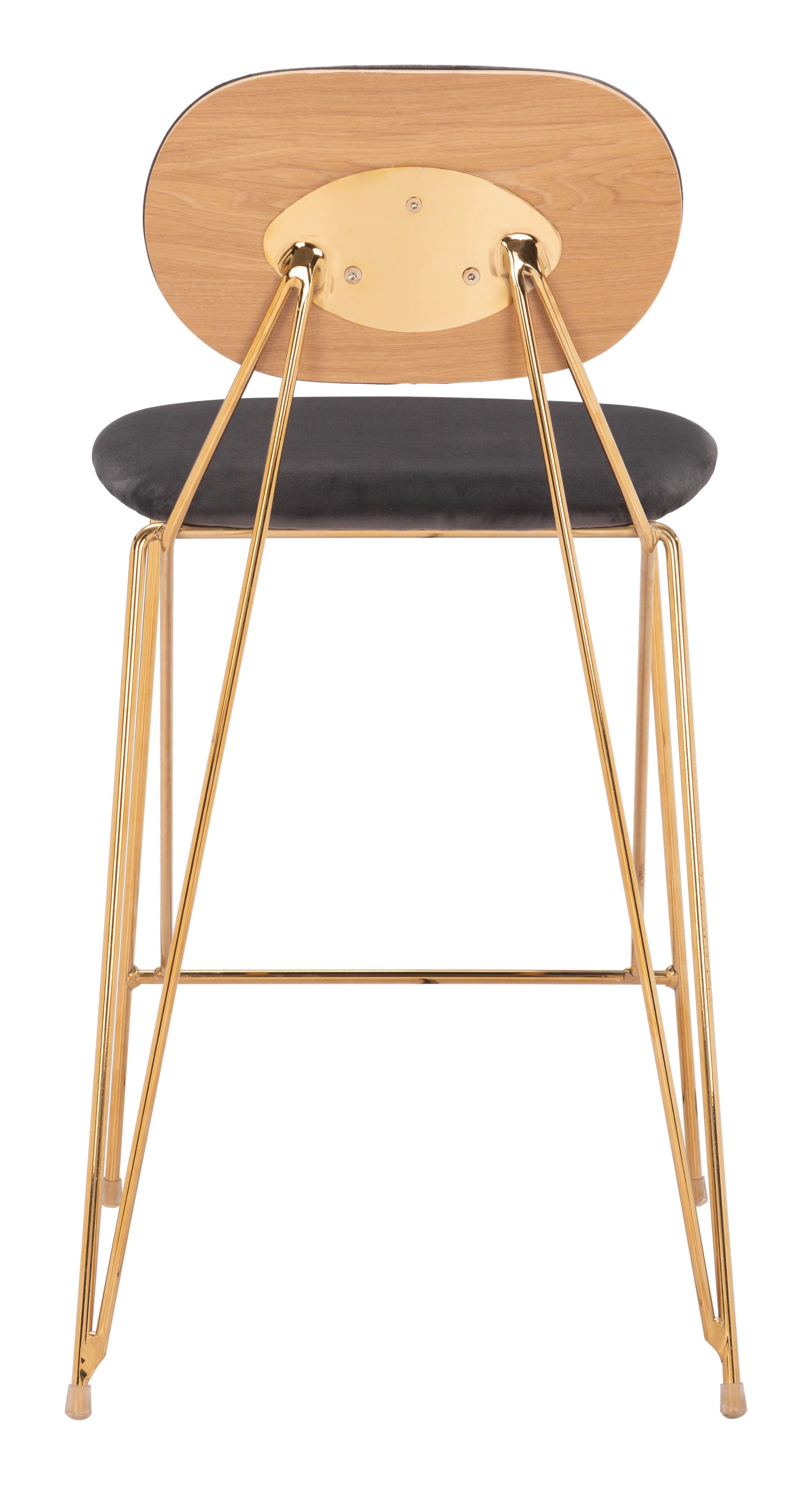 Georges Counter Stool Gray & Gold