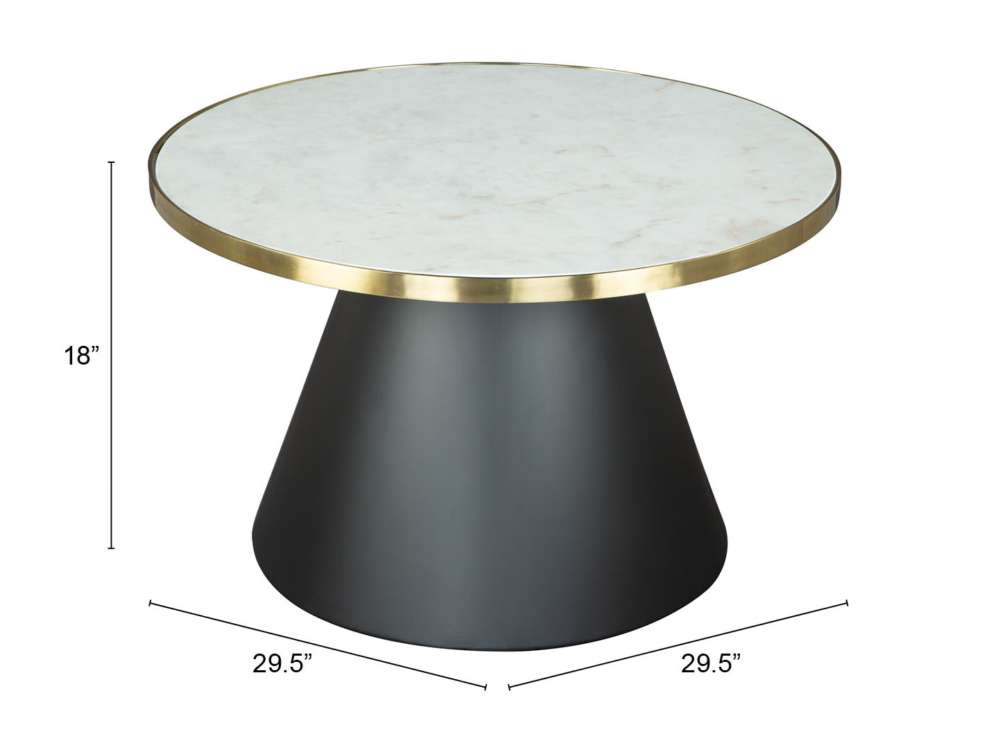 Nuclear Coffee Table White, Gold & Black