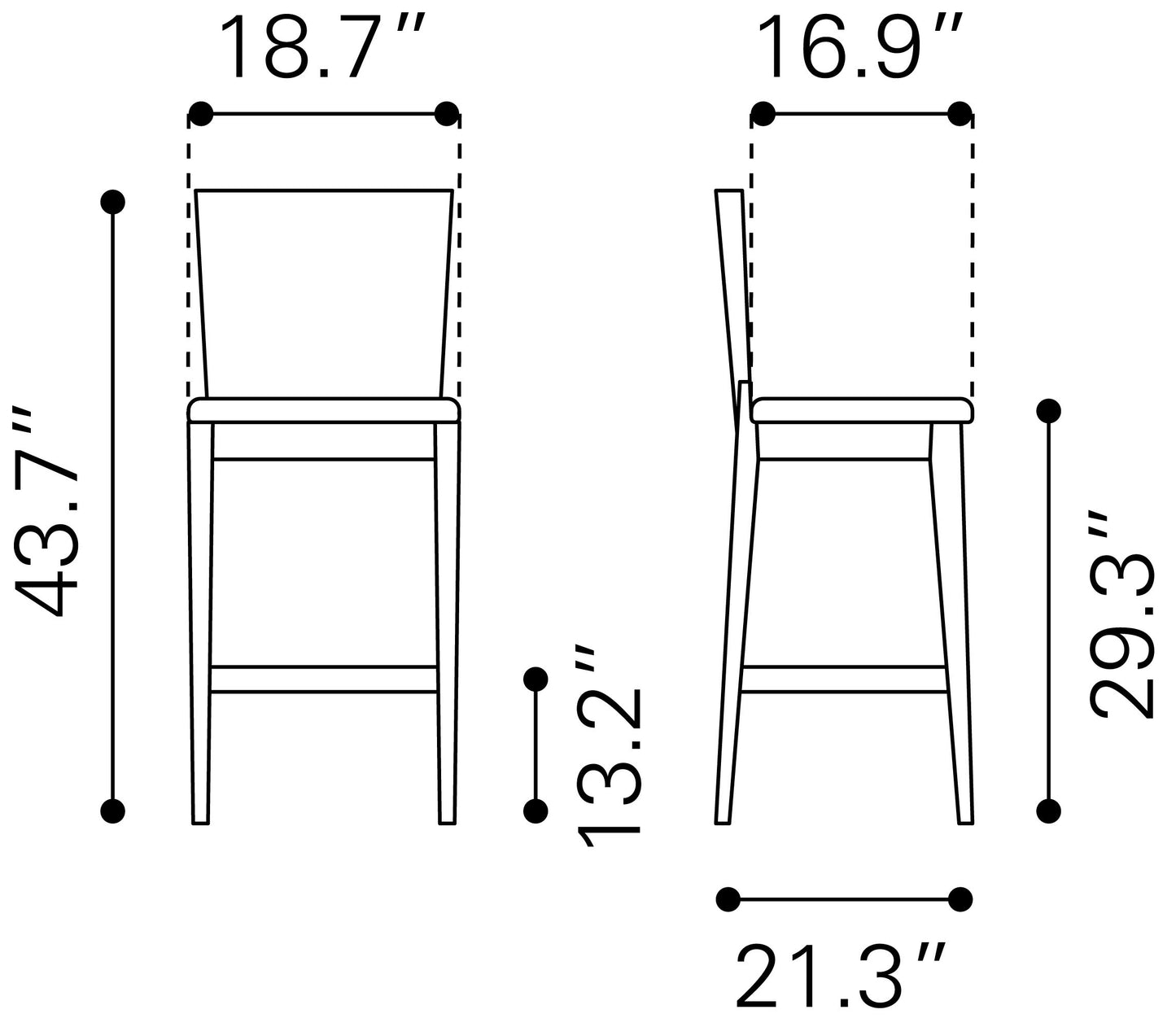 Ambrose Barstool Walnut & Dark Gray