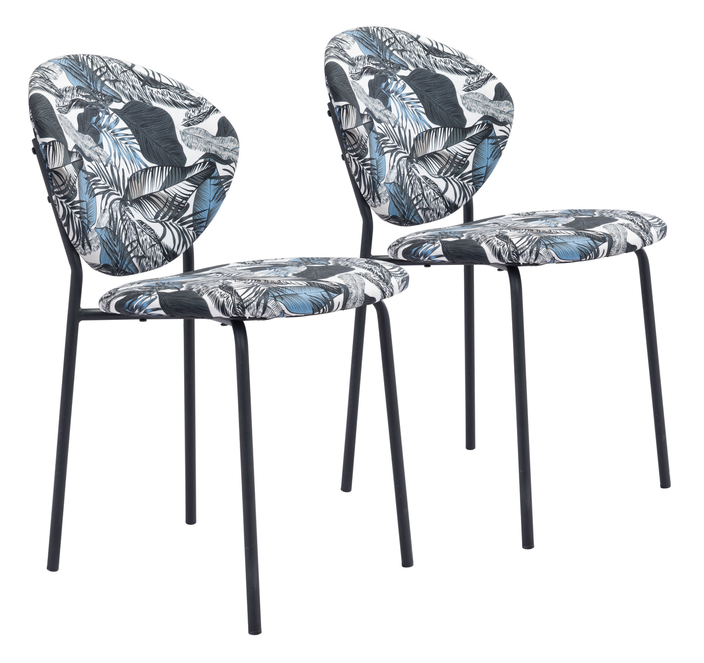 Clyde Dining Chair Leaf Print & Black