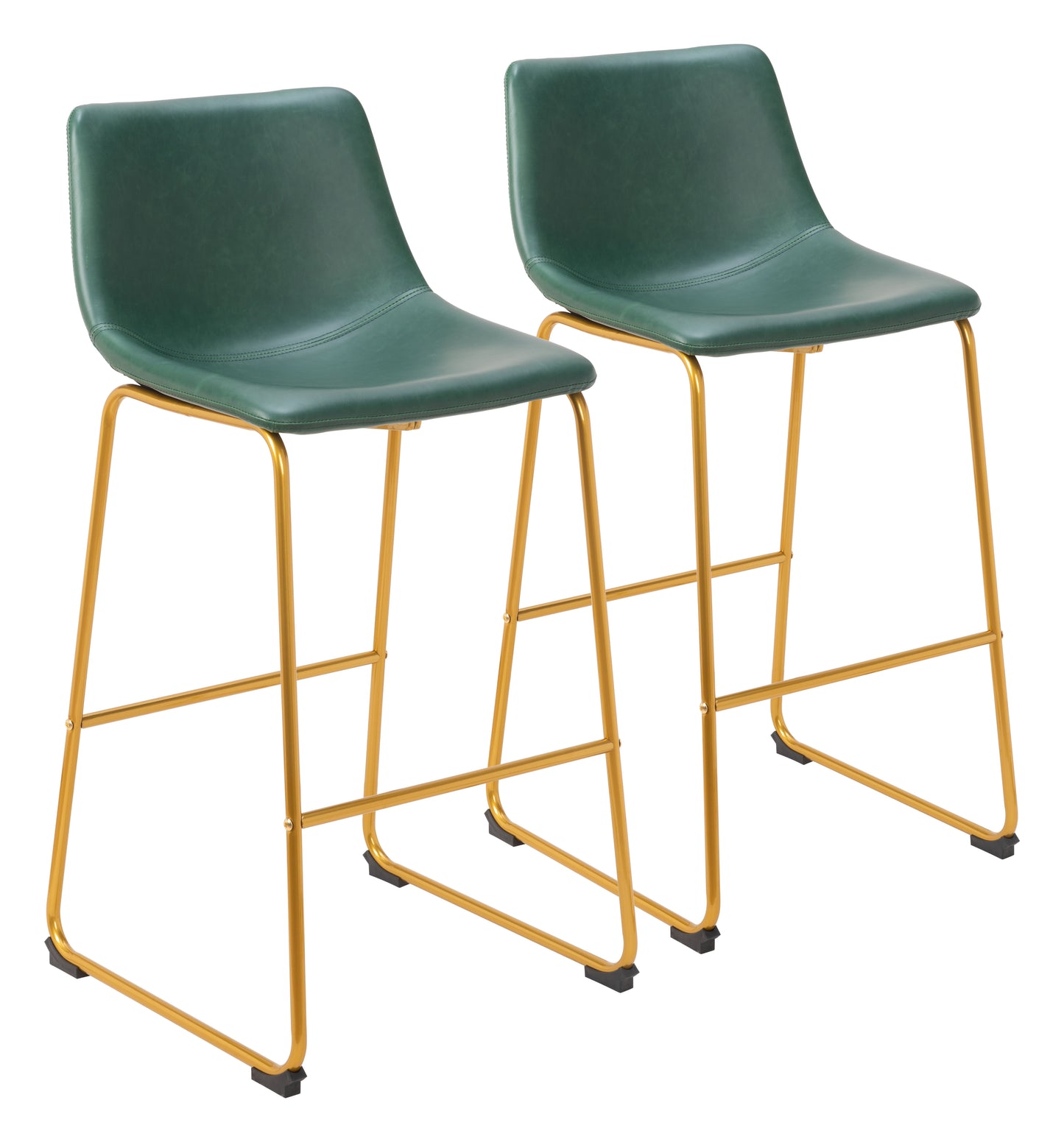 Augusta Barstool Green & Gold