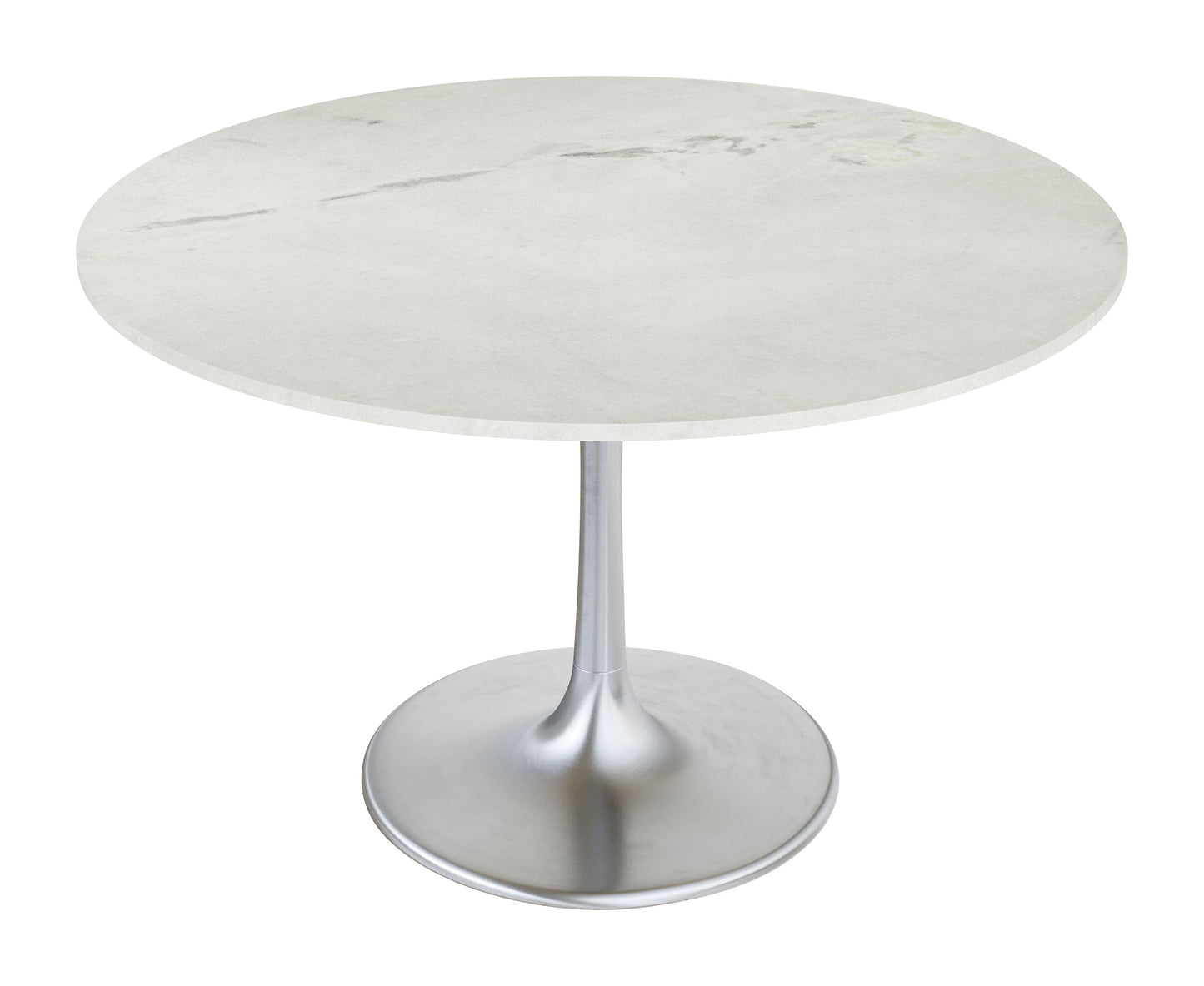 Gotham Dining Table White & Silver