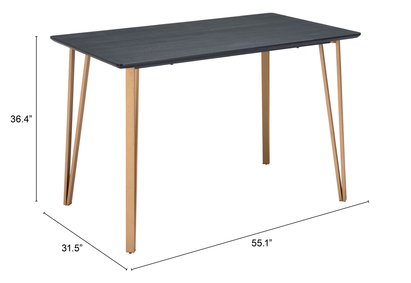 Deus Counter Table Black