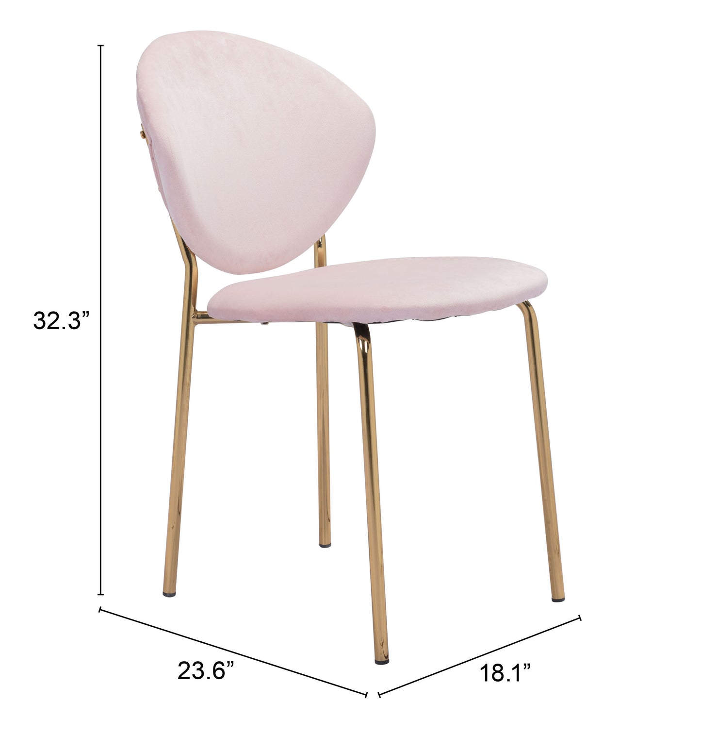 Clyde Dining Chair Pink & Gold