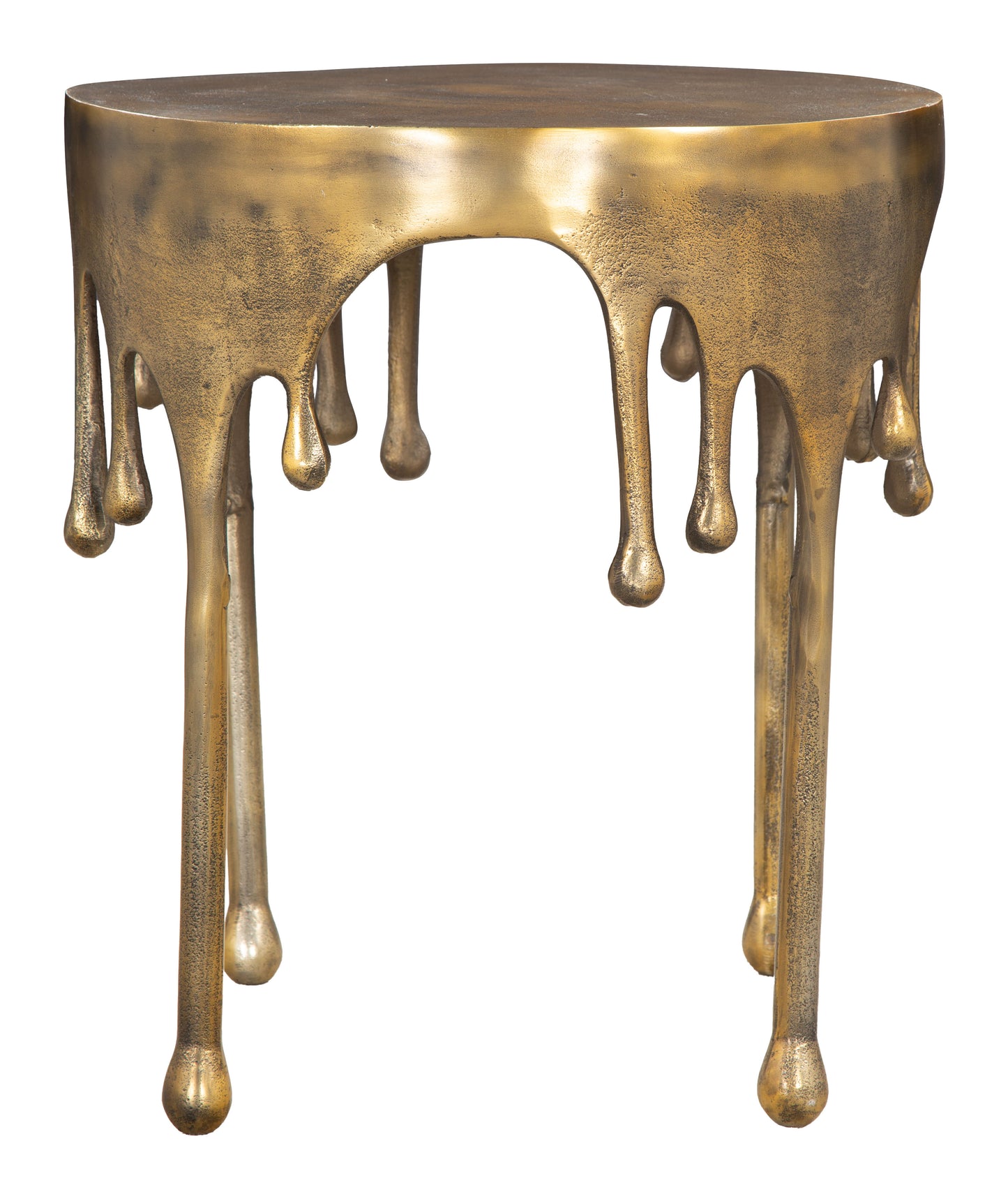 Drip Side Table Antique Brass