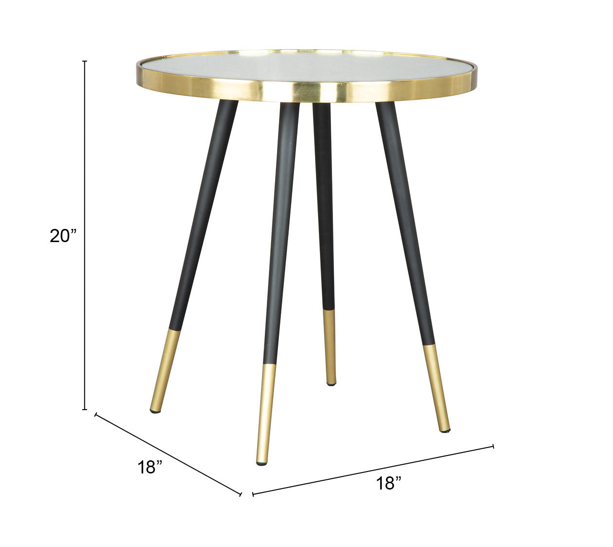 Particle Side Table Gold & Black