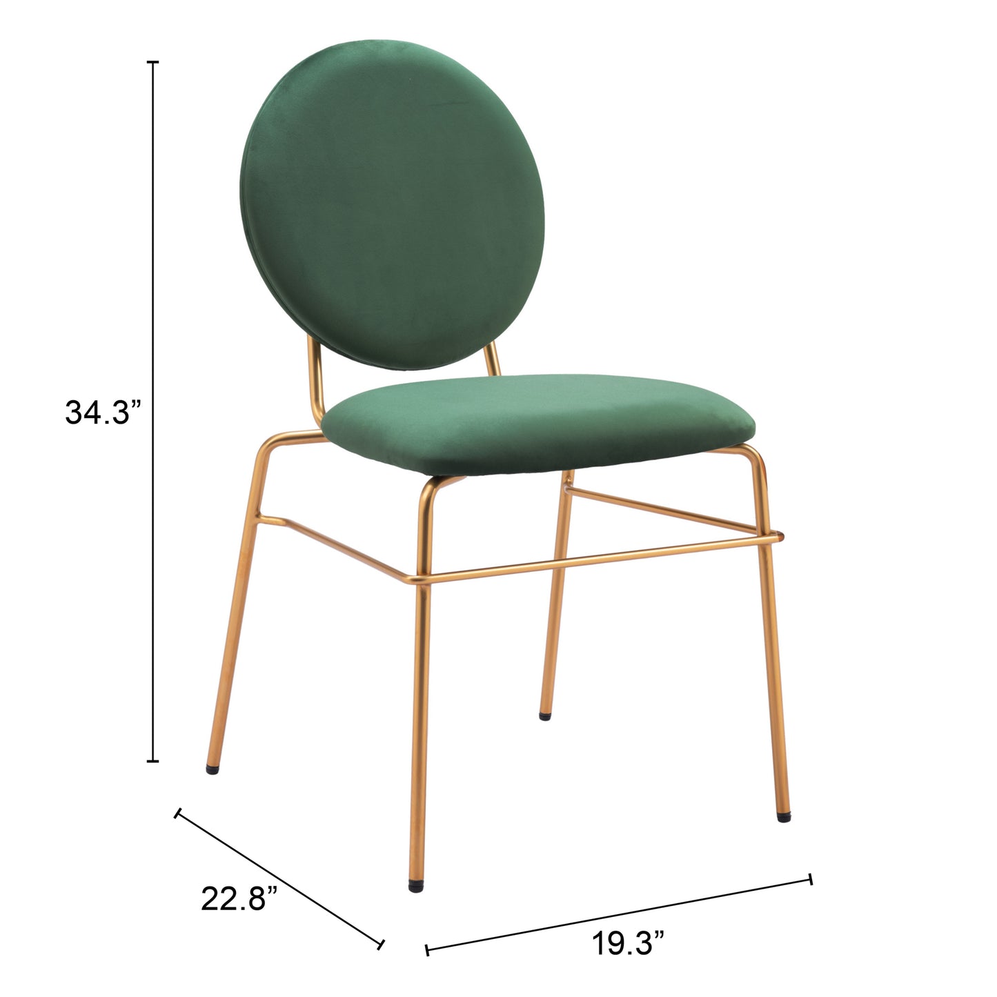 Odessa Dining Chair Green & Gold