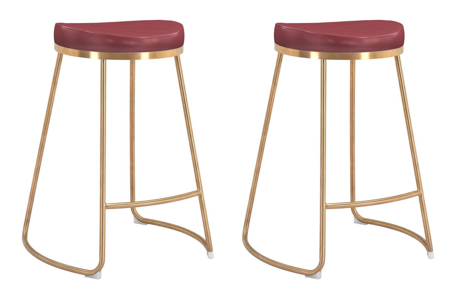 Bree Counter Stool Burgundy & Gold