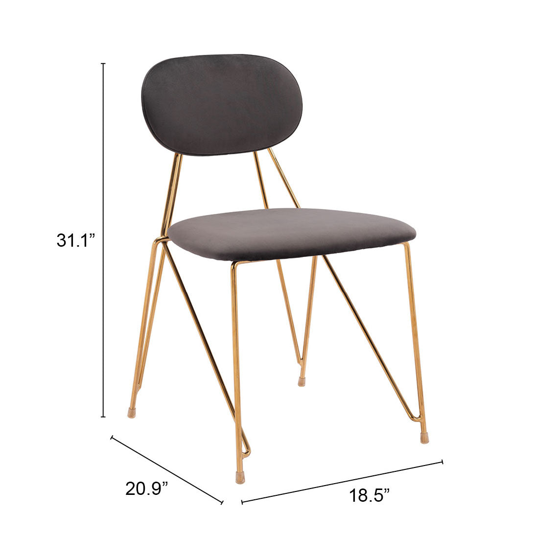 Georges Dining Chair Gray & Gold