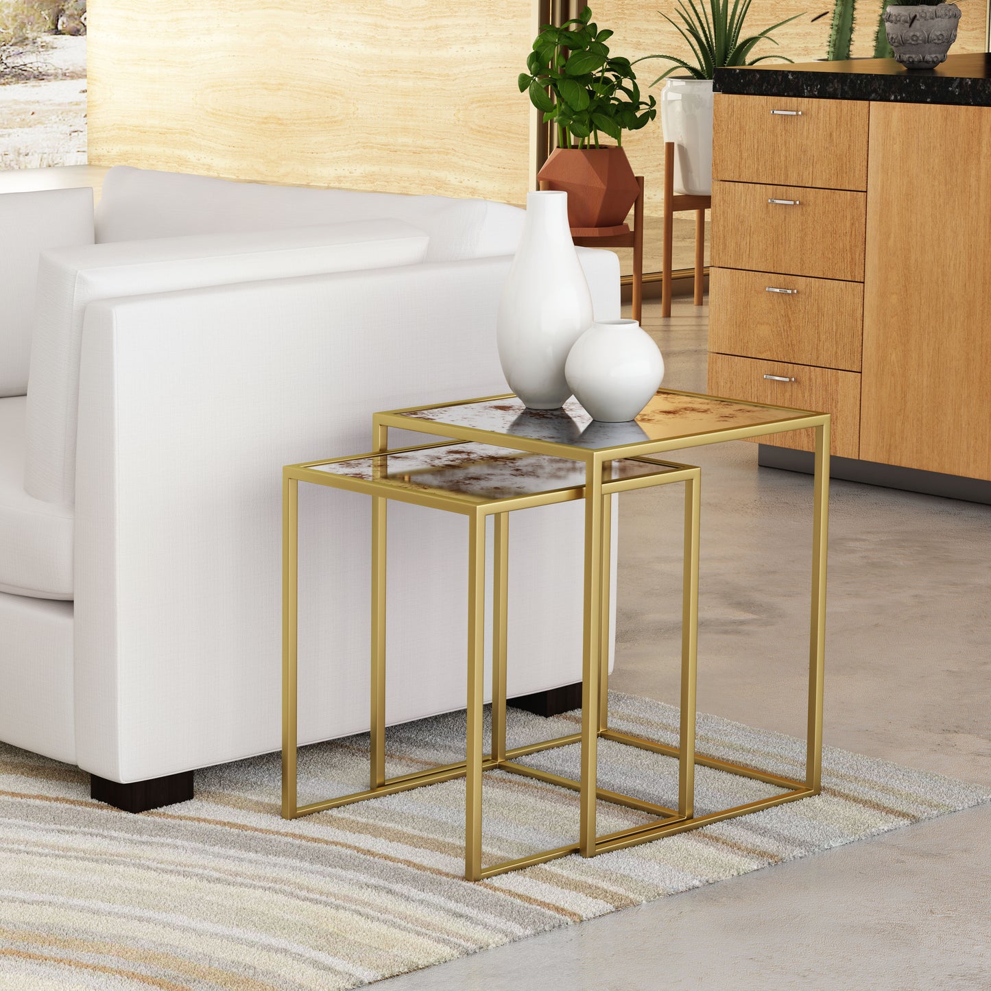 Calais Nesting Tables Gold