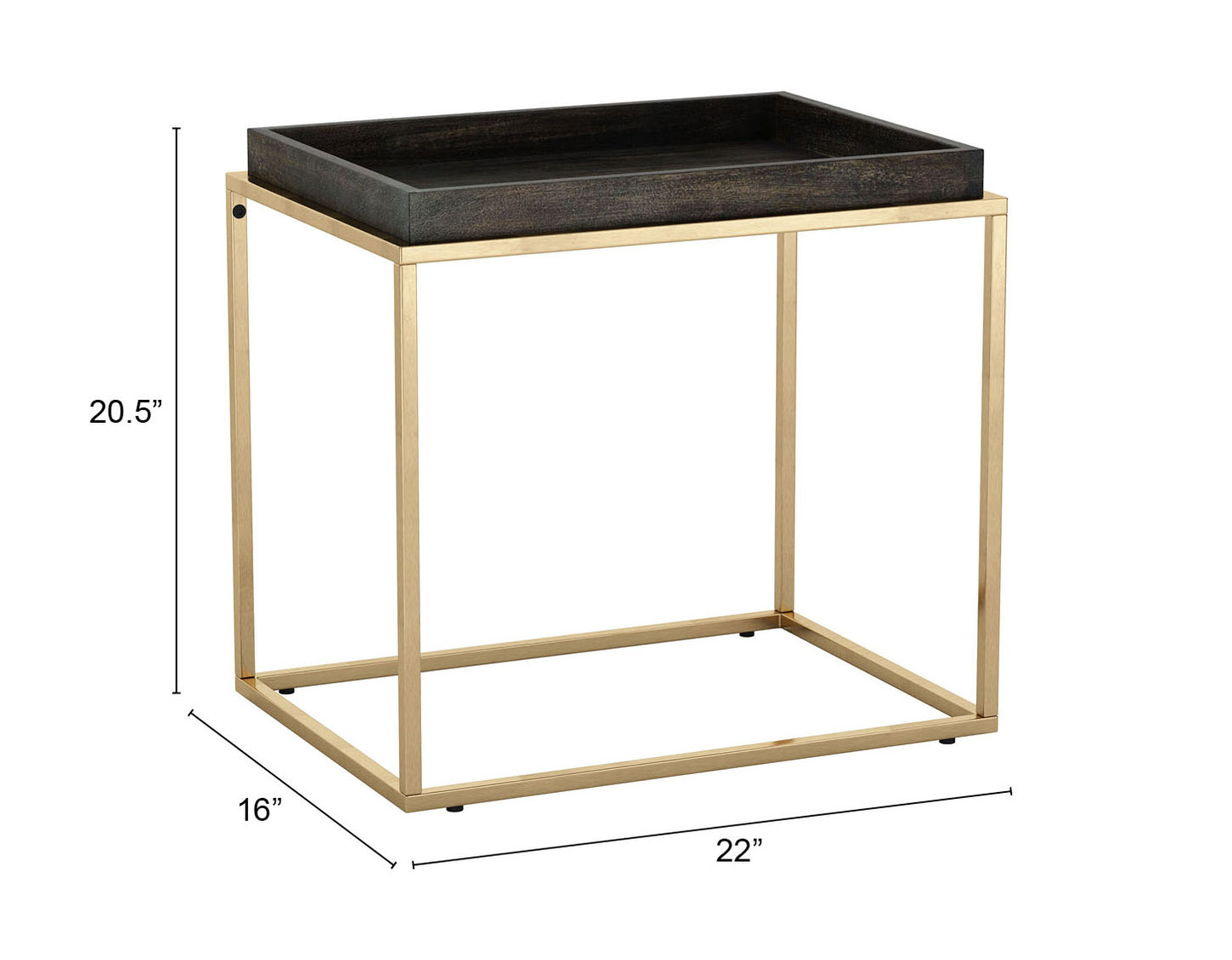 Jahre Side Table Black & Brass