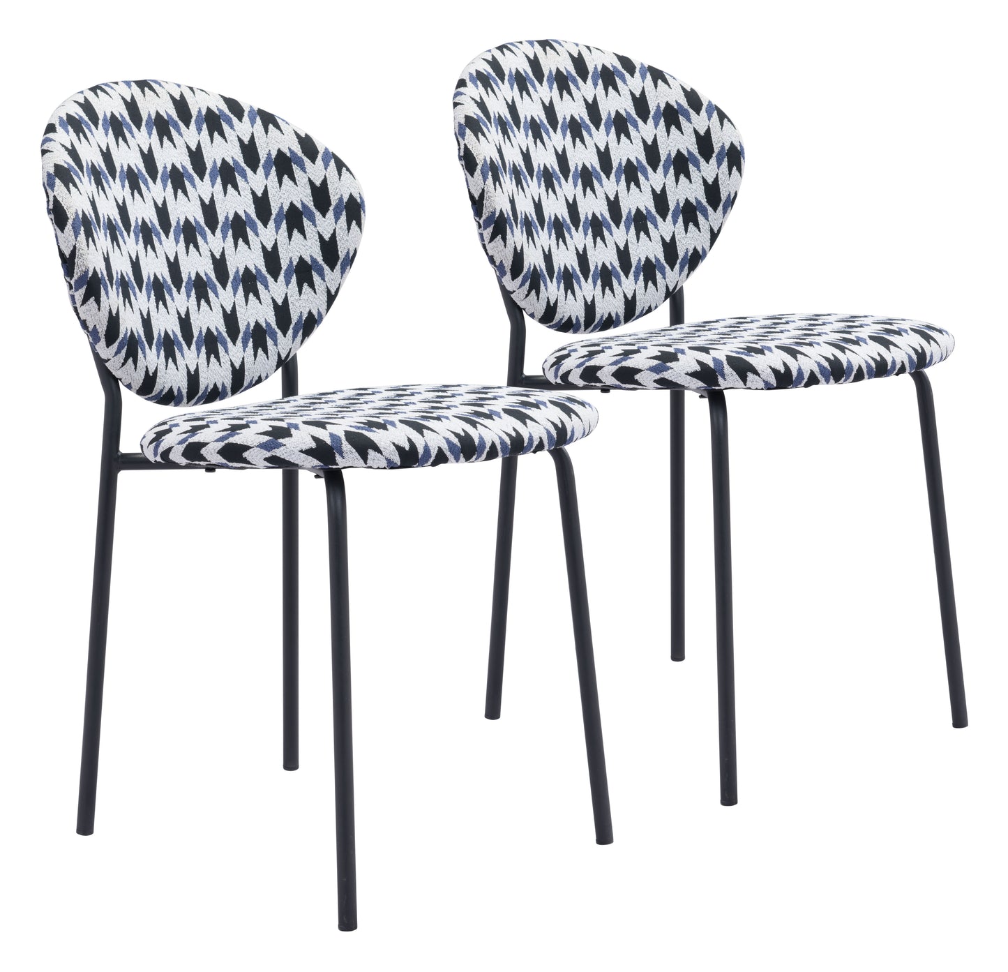 Clyde Dining Chair Geometric Print & Black