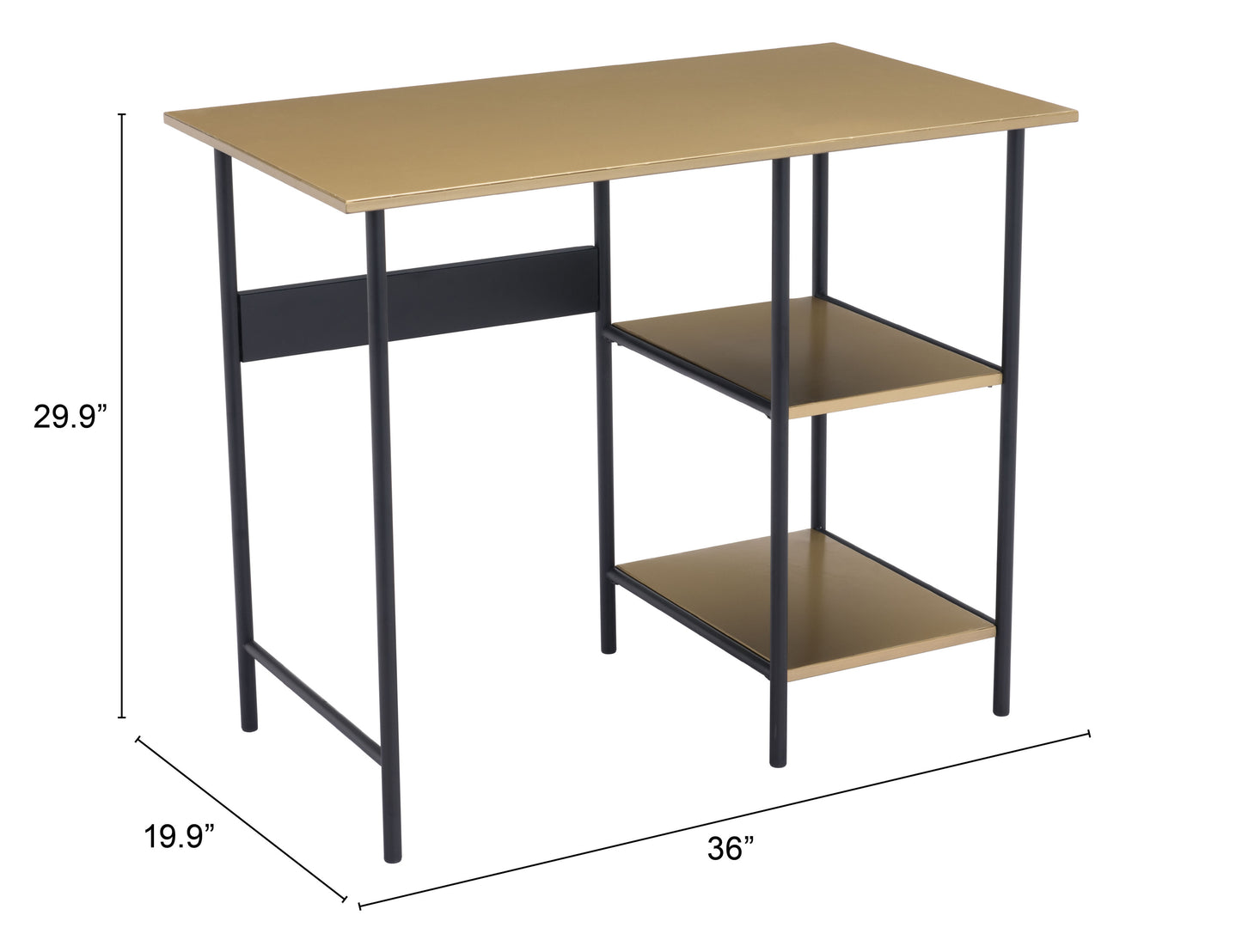 Harris Desk Brass & Black