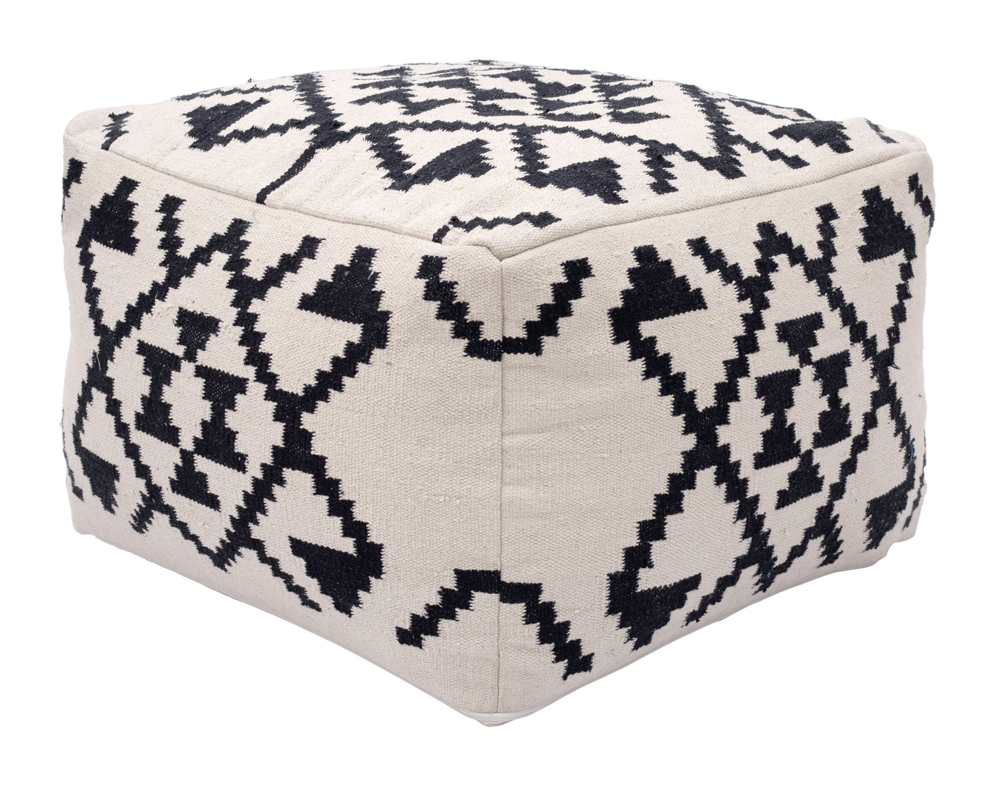 Lizardo Ottoman Beige & Black