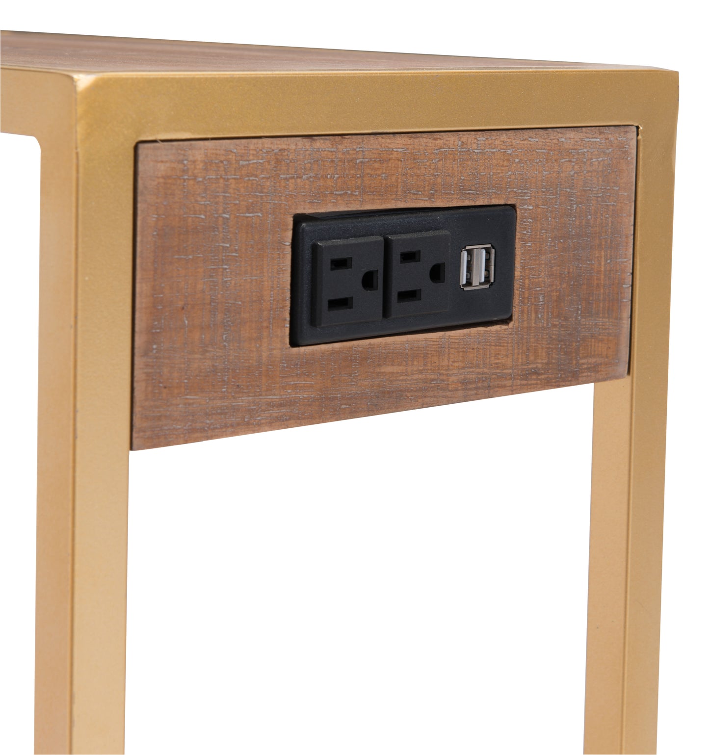 Ike Side Table Brown & Gold