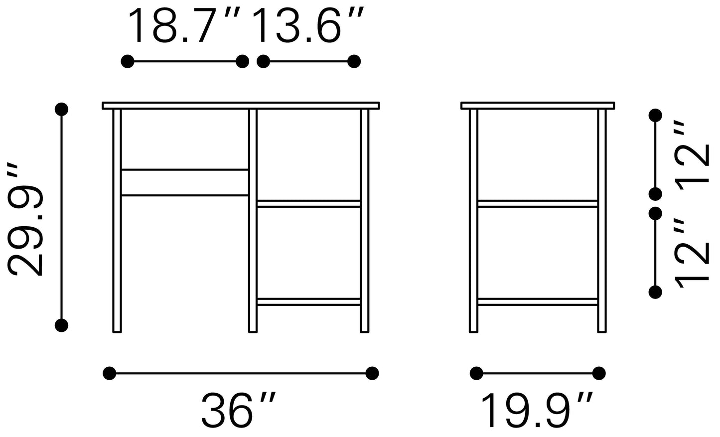 Harris Desk Brass & Black