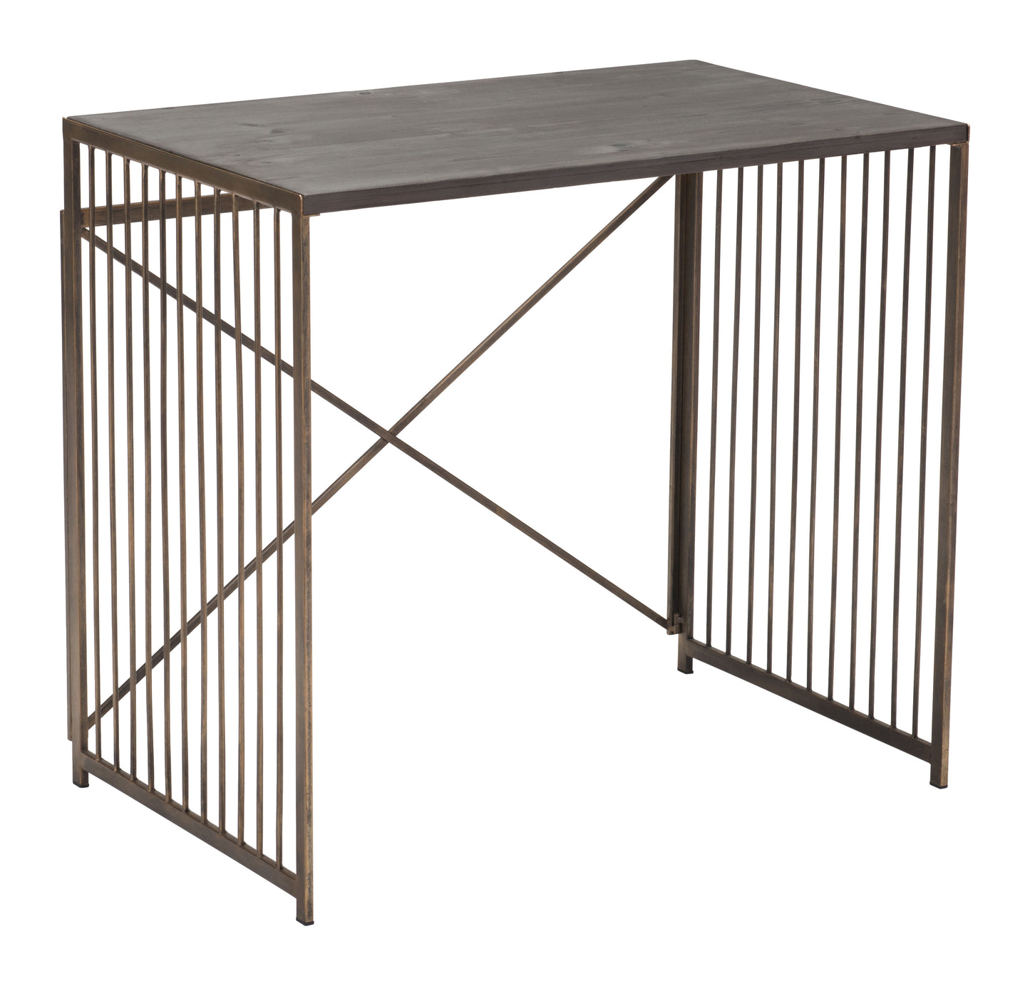 Zemo Desk Gray & Antique Bronze