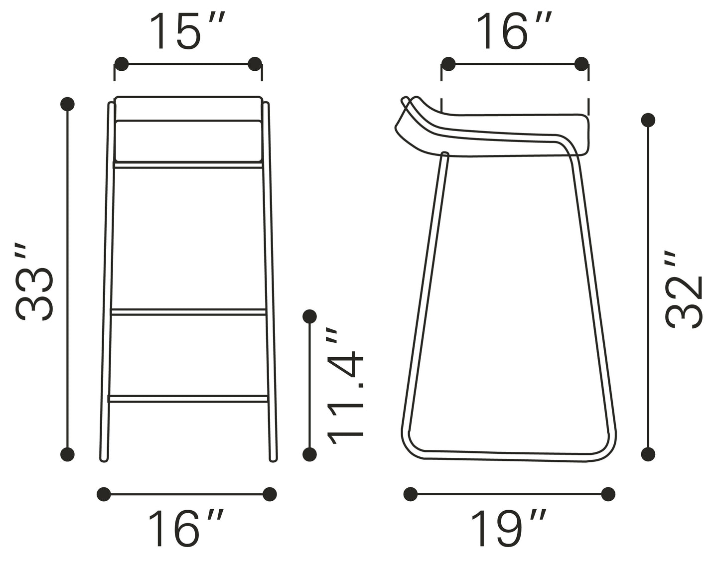 Wedge Barstool