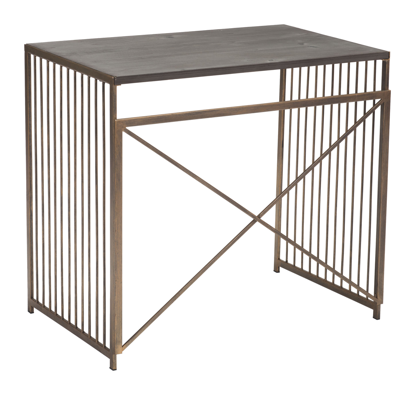 Zemo Desk Gray & Antique Bronze