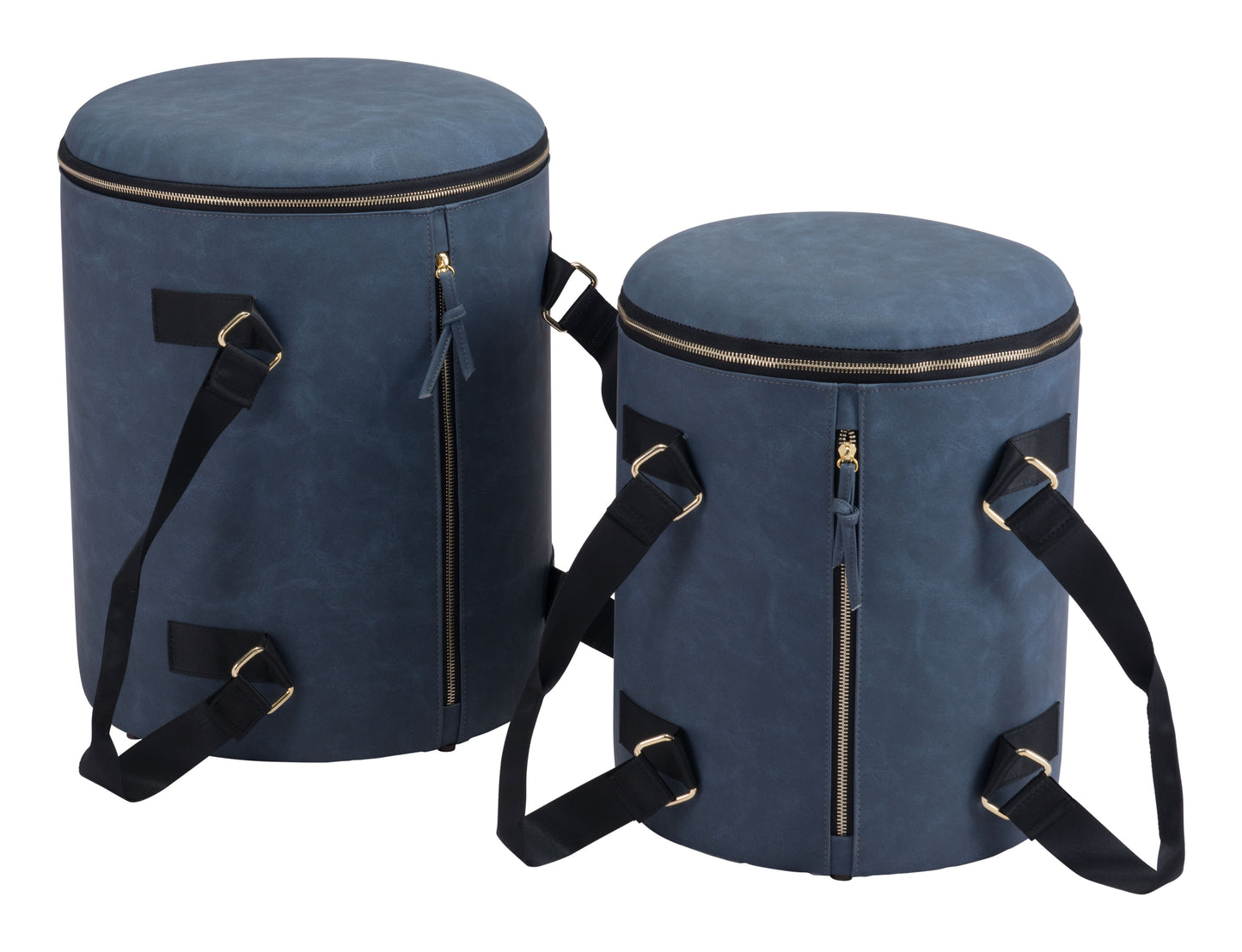Candice Storage Ottoman Set Blue