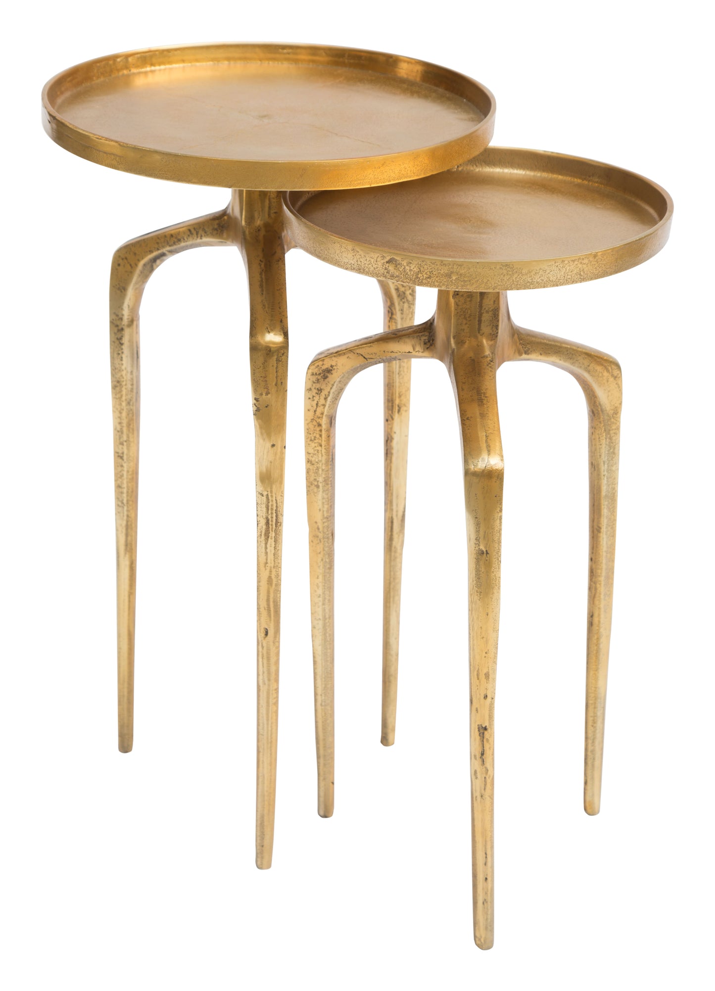 Como Accent Table Set Antique Gold