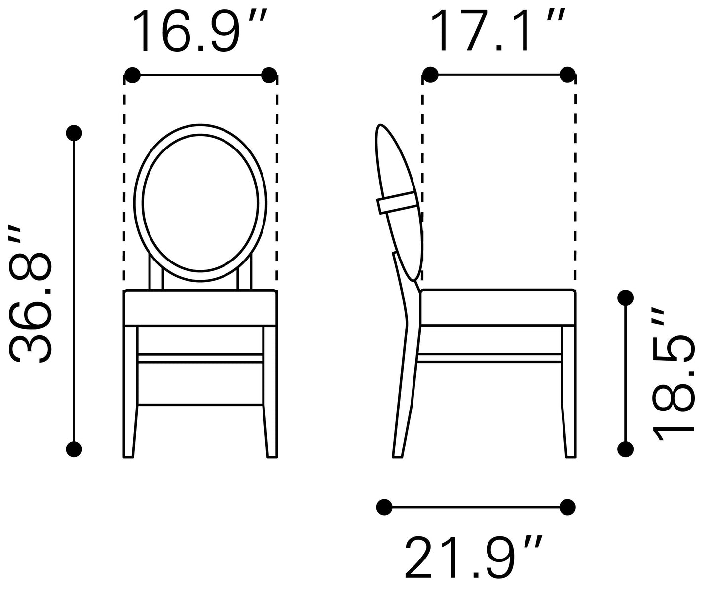 Regents Dining Chair Walnut & Light Gray