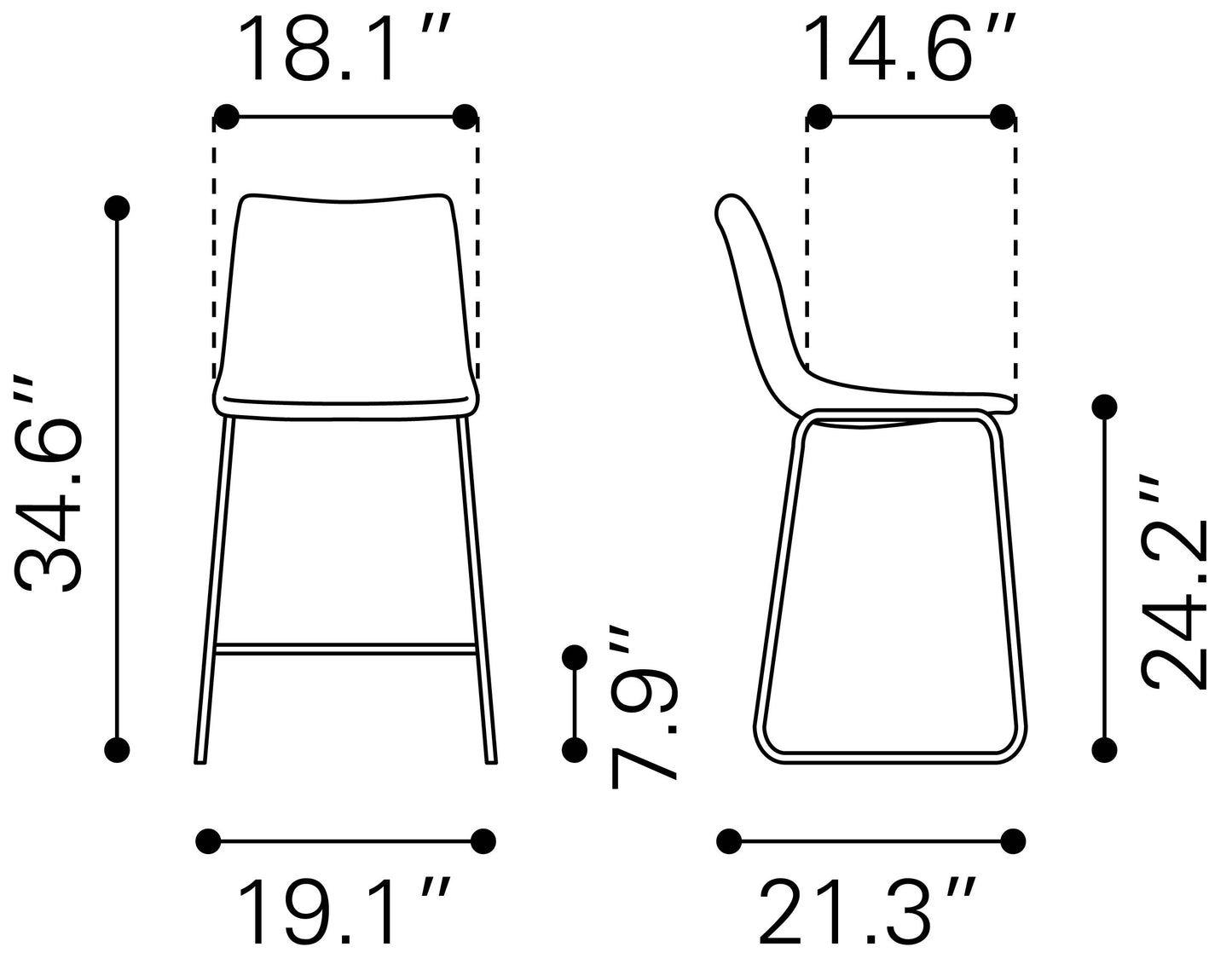 Smart Counter Stool Vintage Espresso