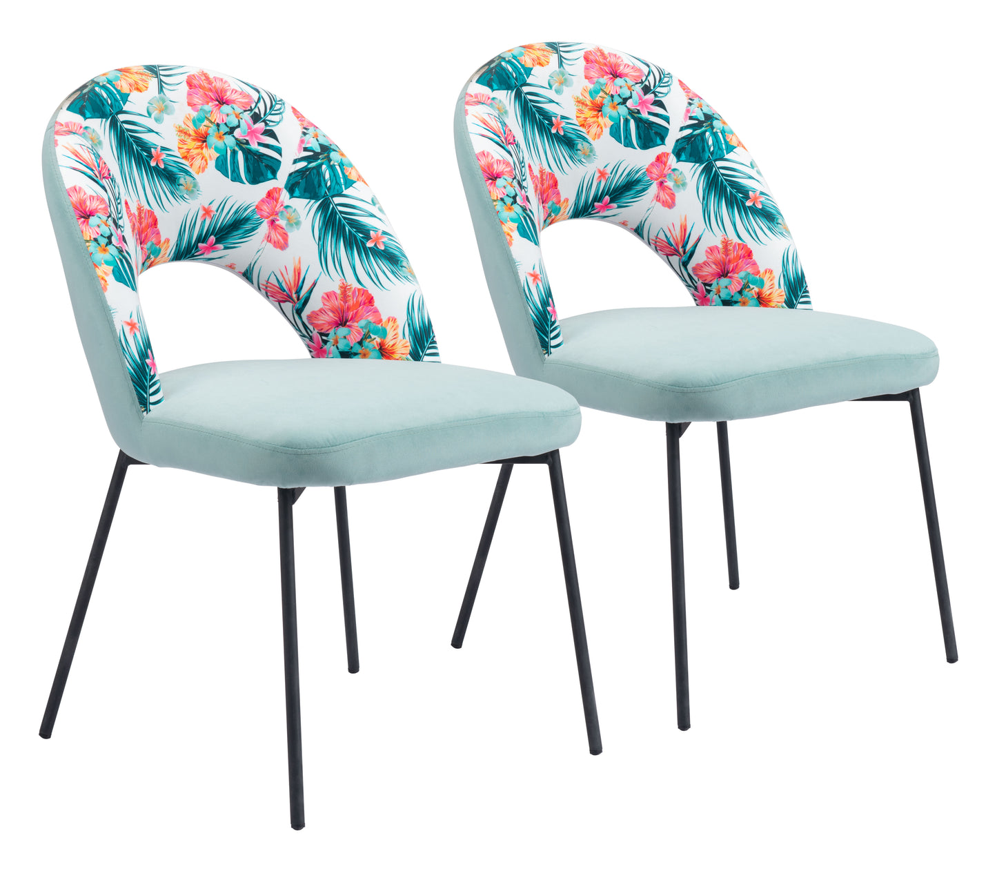 Bethpage Dining Chair Multicolor Print & Green