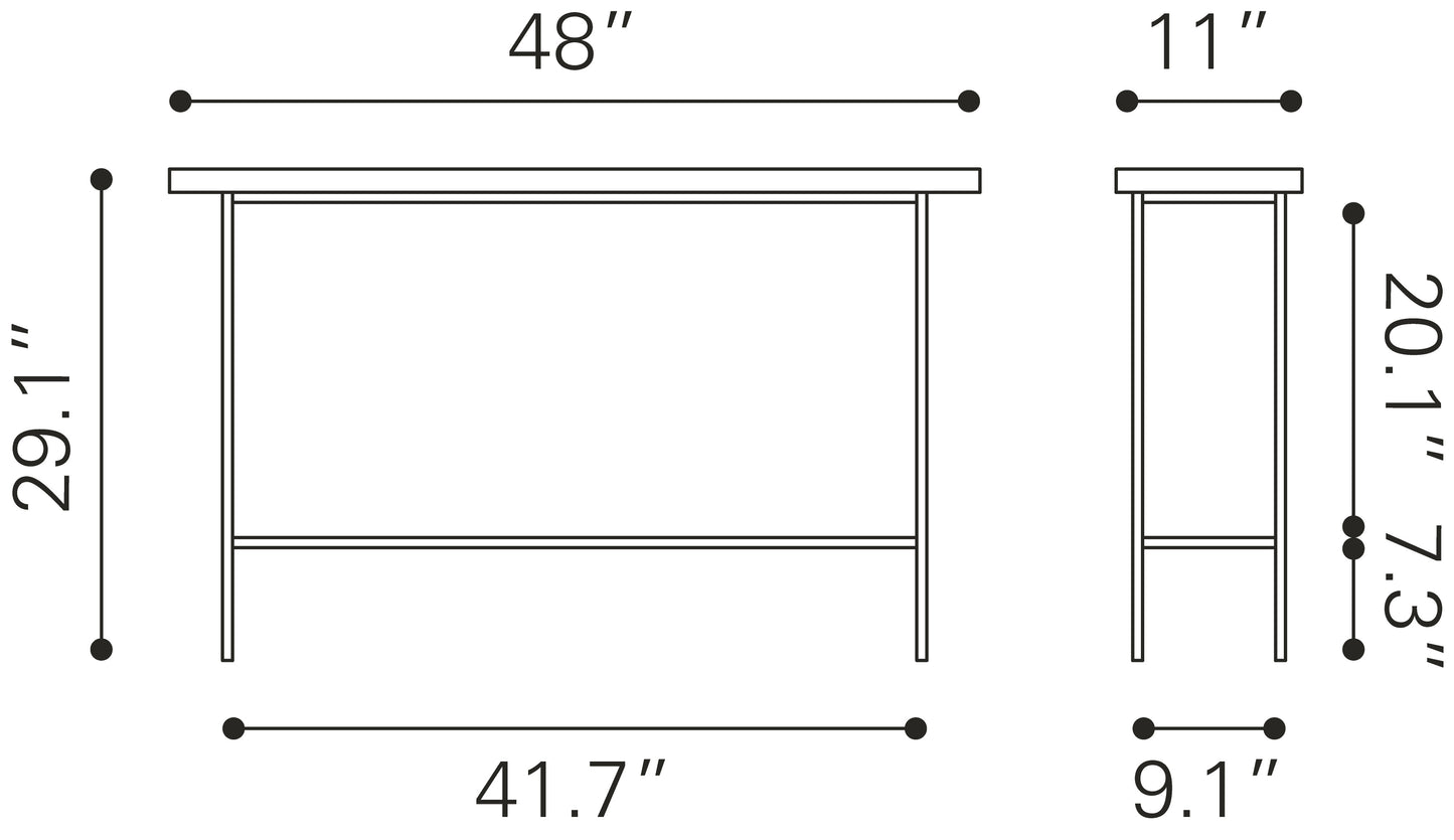 Mezza Console Table Natural & Black