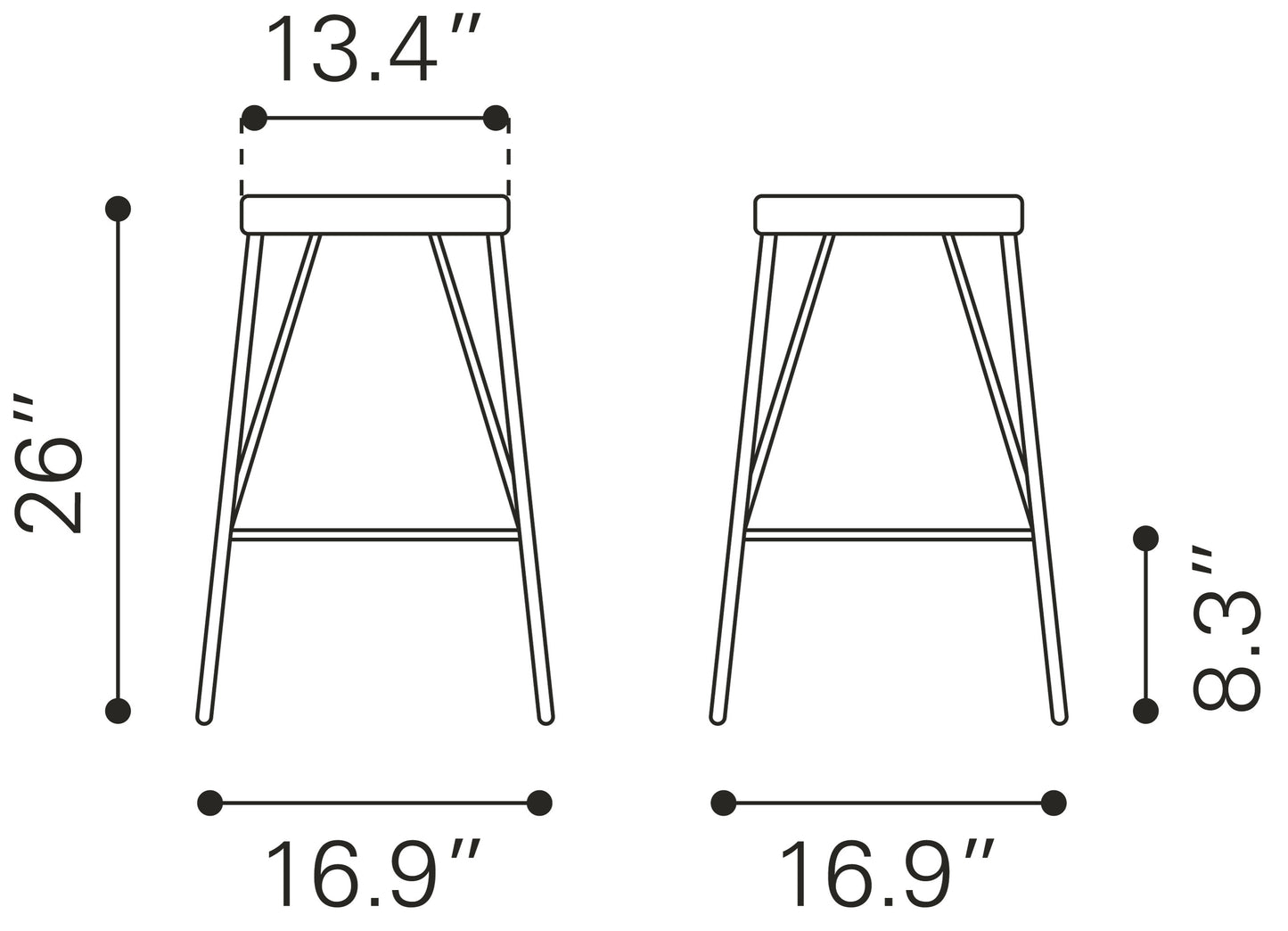Samuel Counter Stool Vintage Black