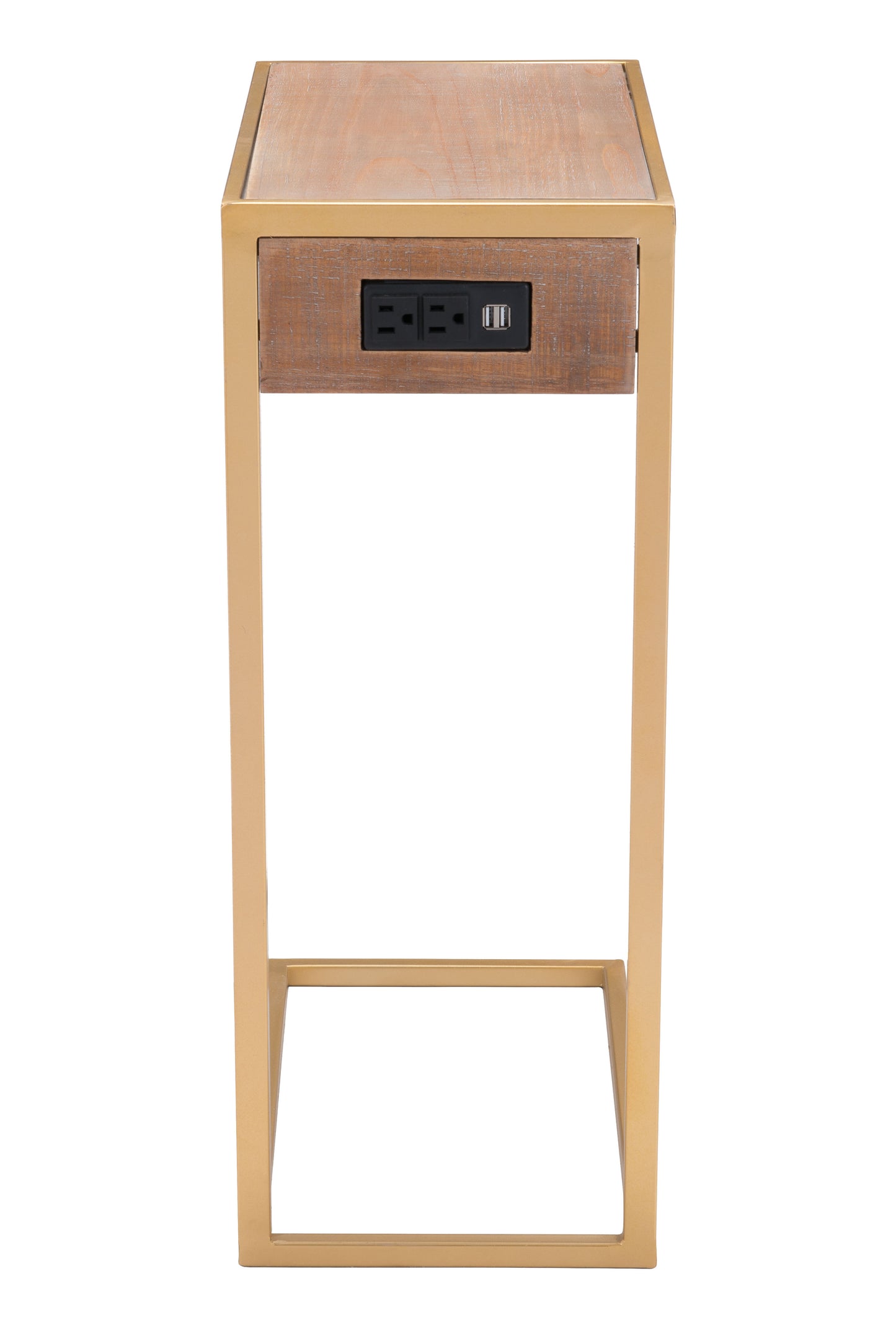 Ike Side Table Brown & Gold