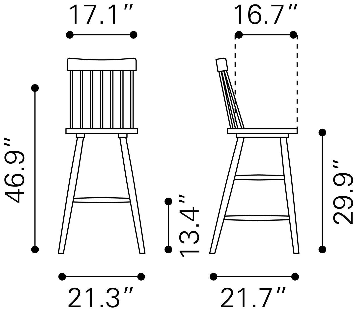 Ashley Barstool Black