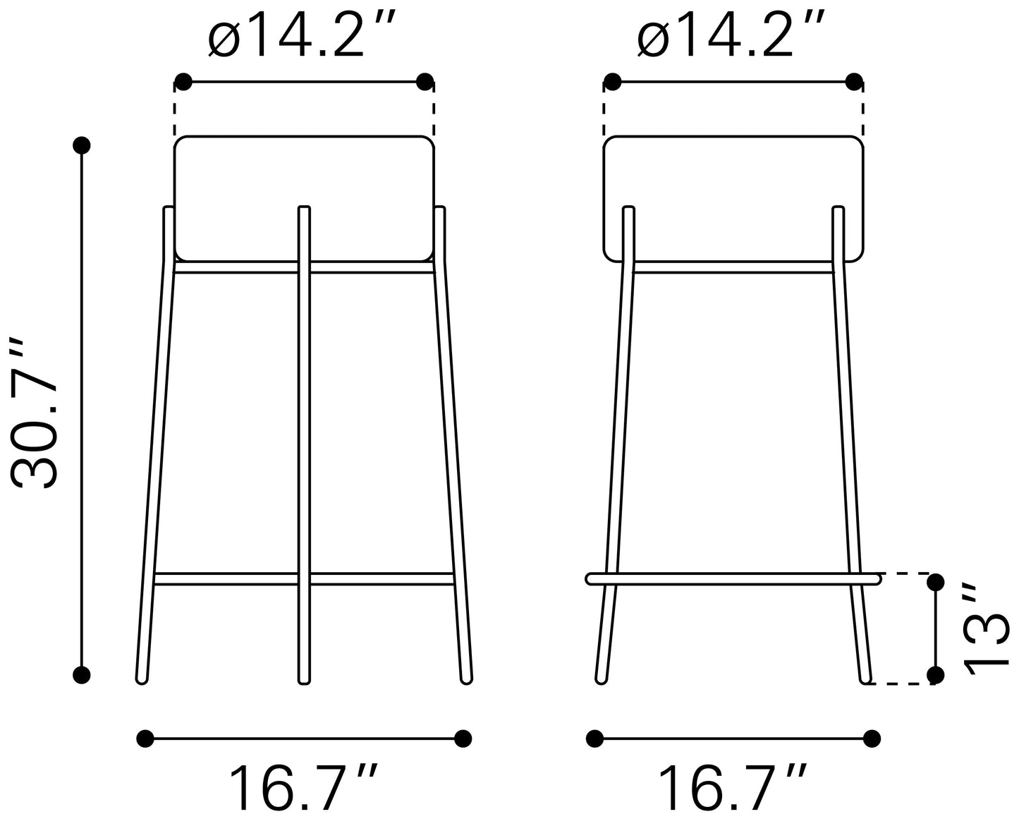 Blanche Barstool Ivory