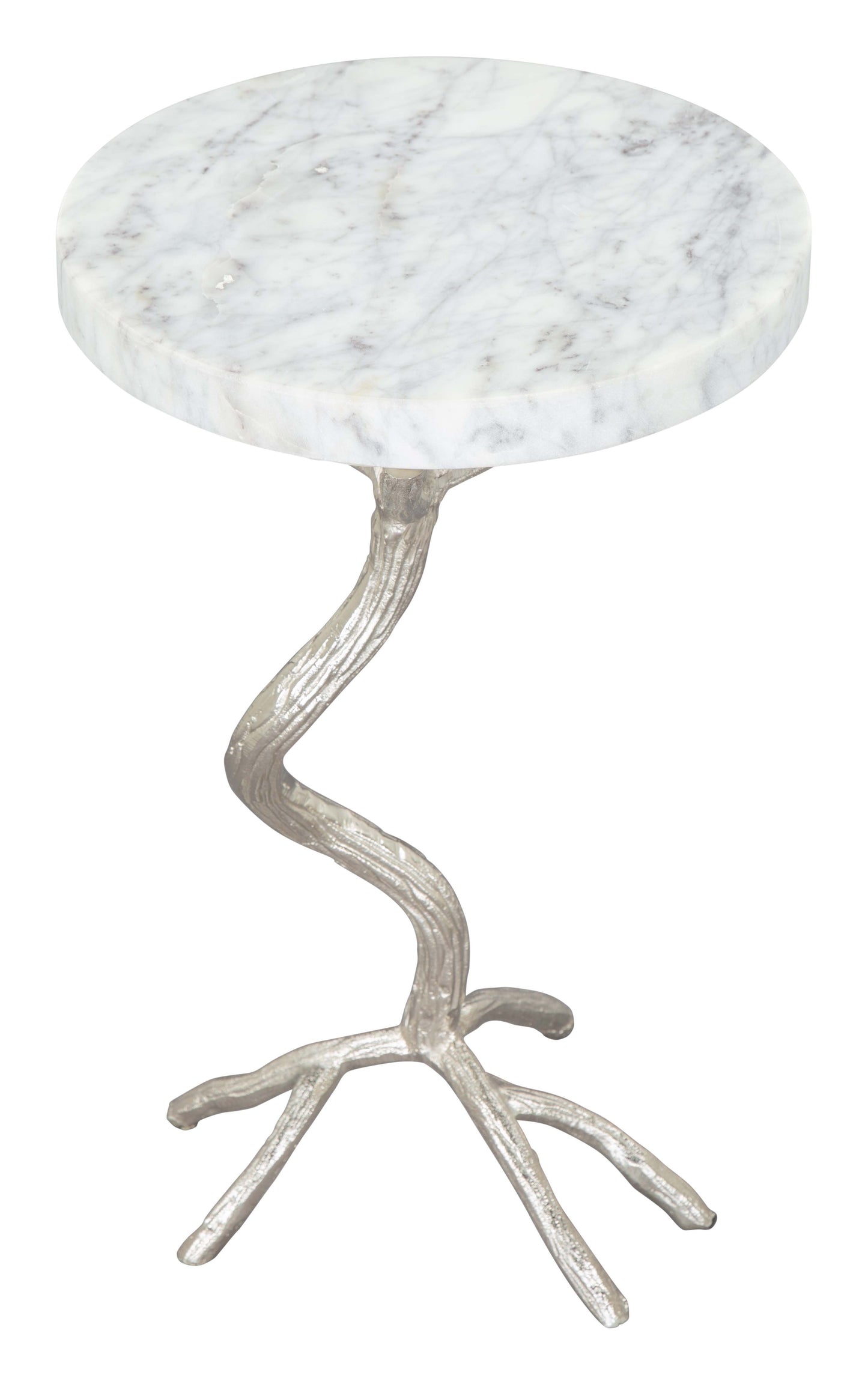 Joel Side Table White & Silver