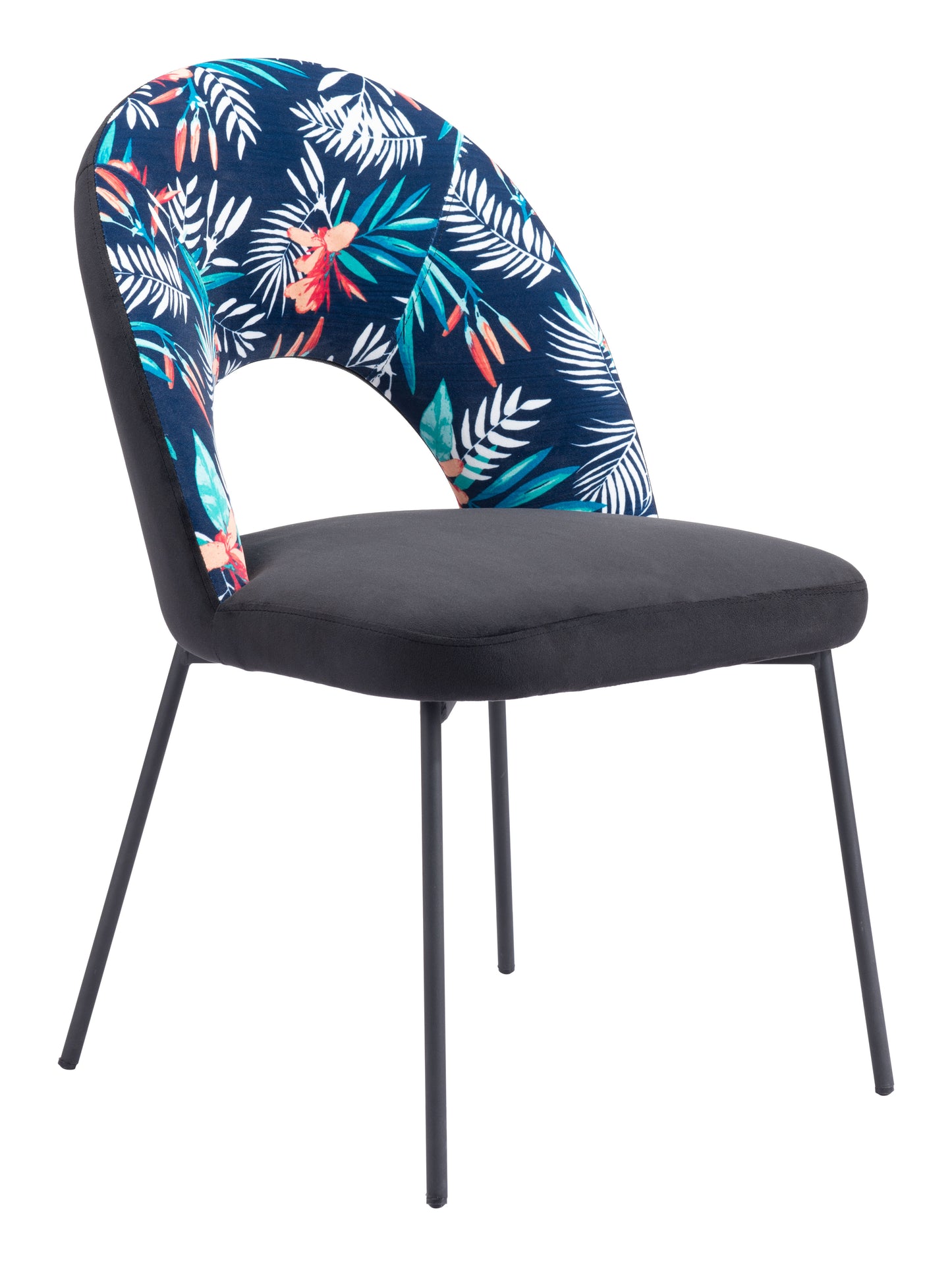 Merion Dining Chair Multicolor Print & Black