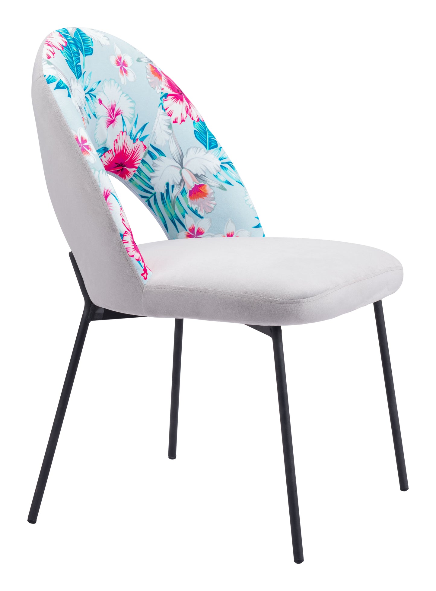 Torrey Dining Chair Multicolor Print & Gray