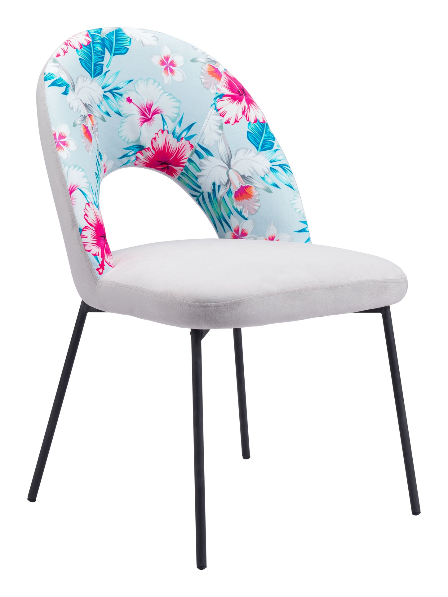 Torrey Dining Chair Multicolor Print & Gray