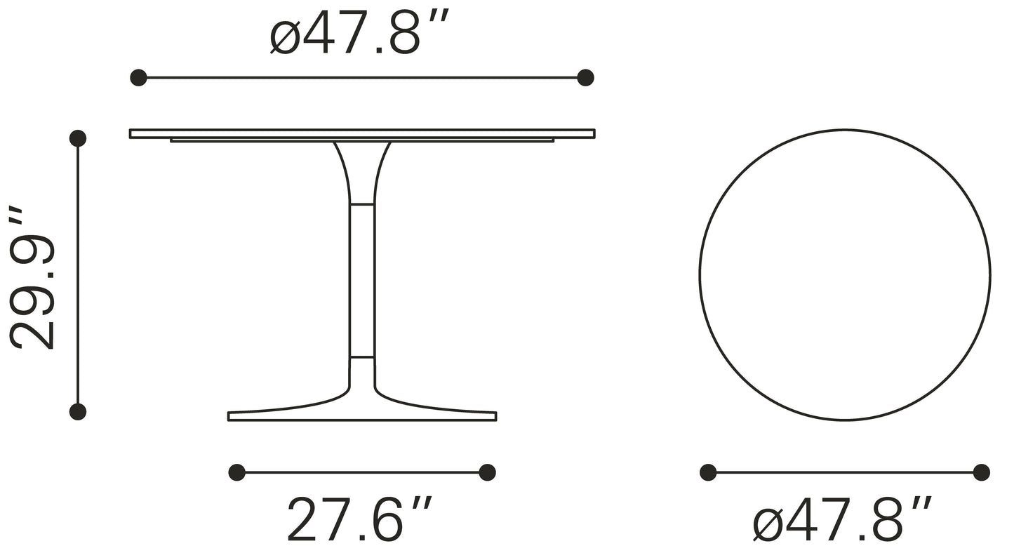 Gotham Dining Table White & Silver