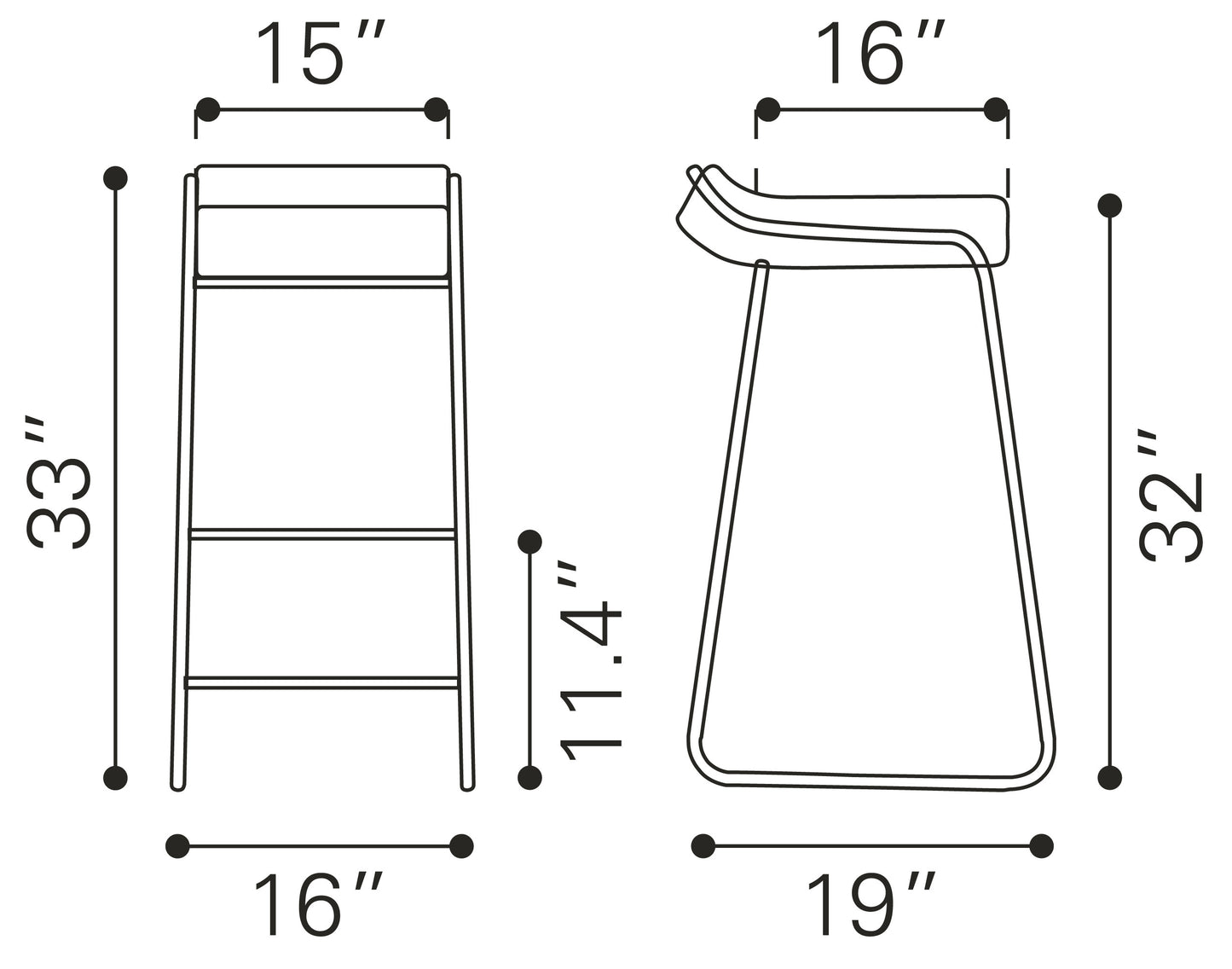 Wedge Barstool