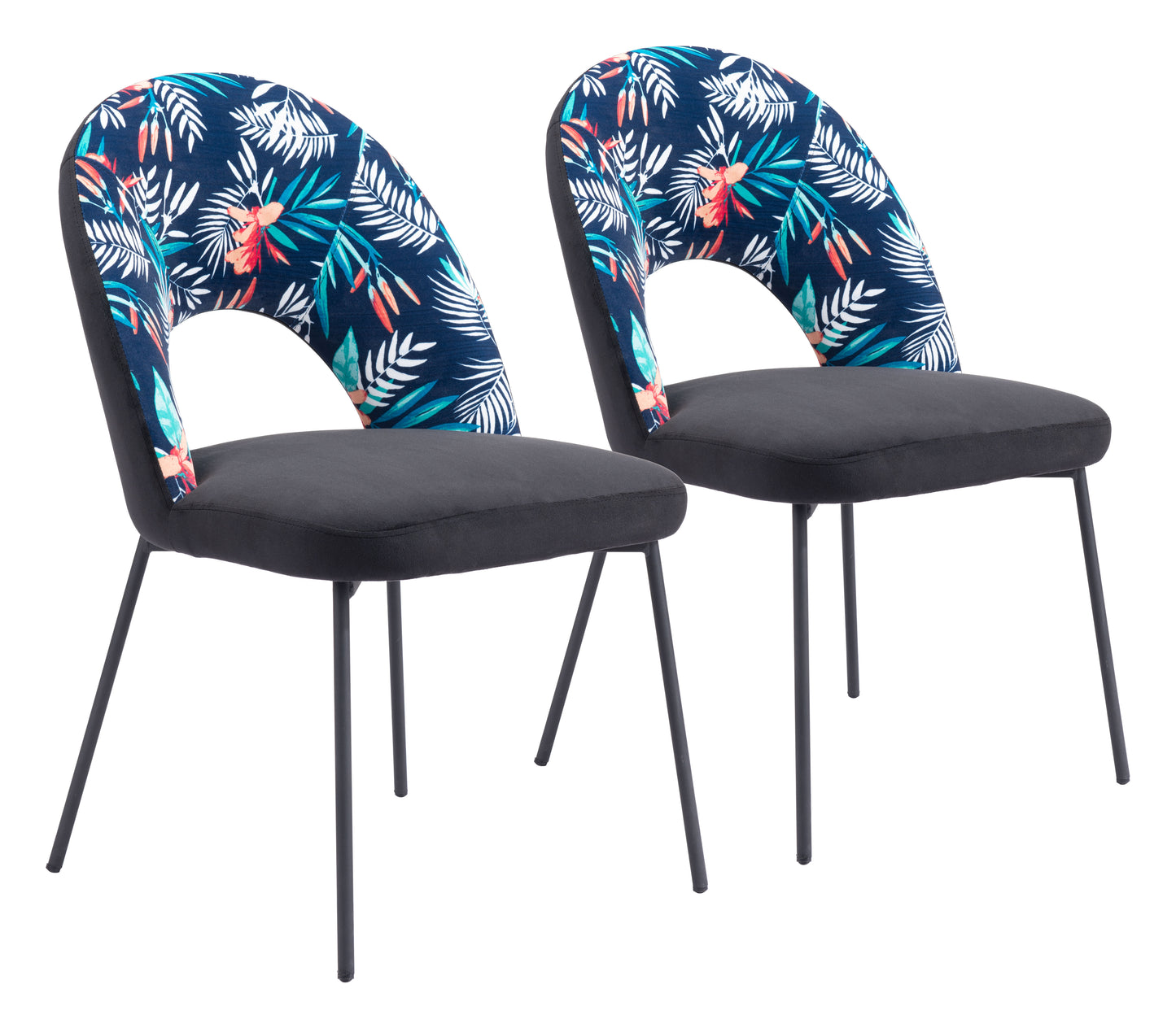 Merion Dining Chair Multicolor Print & Black