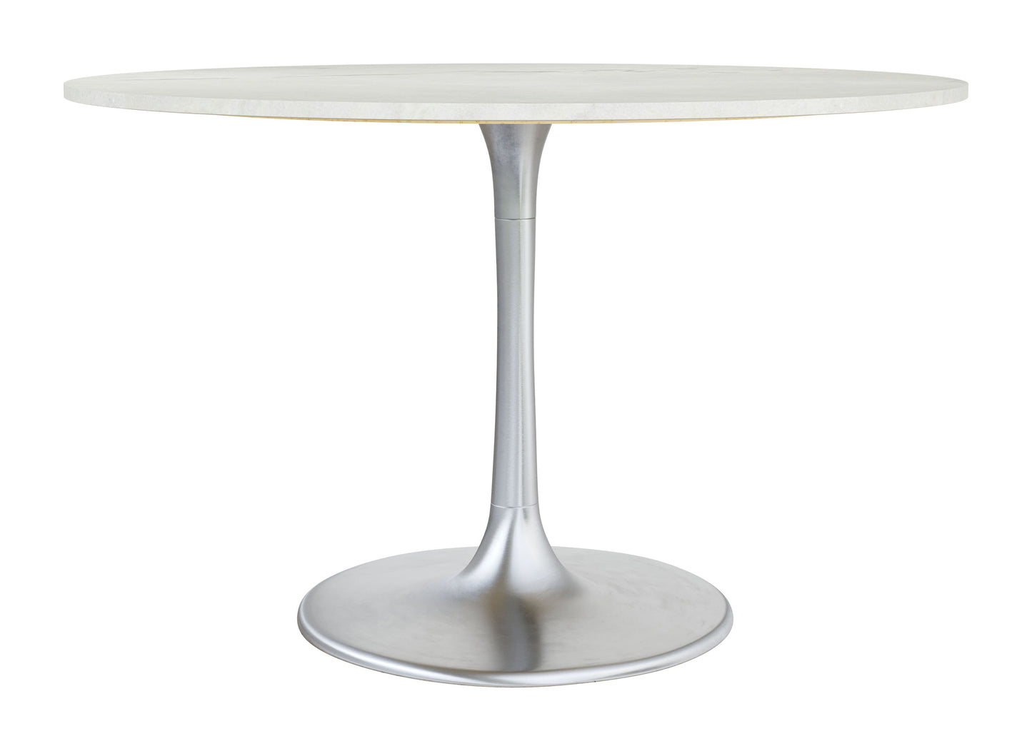 Gotham Dining Table White & Silver