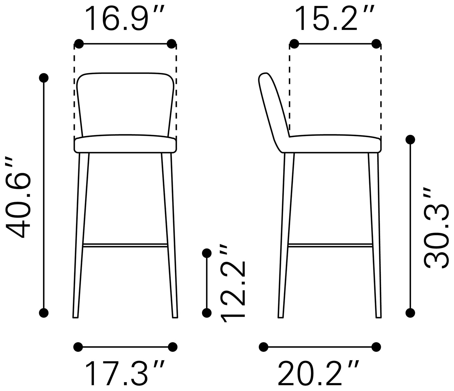 Manchester Barstool Gray