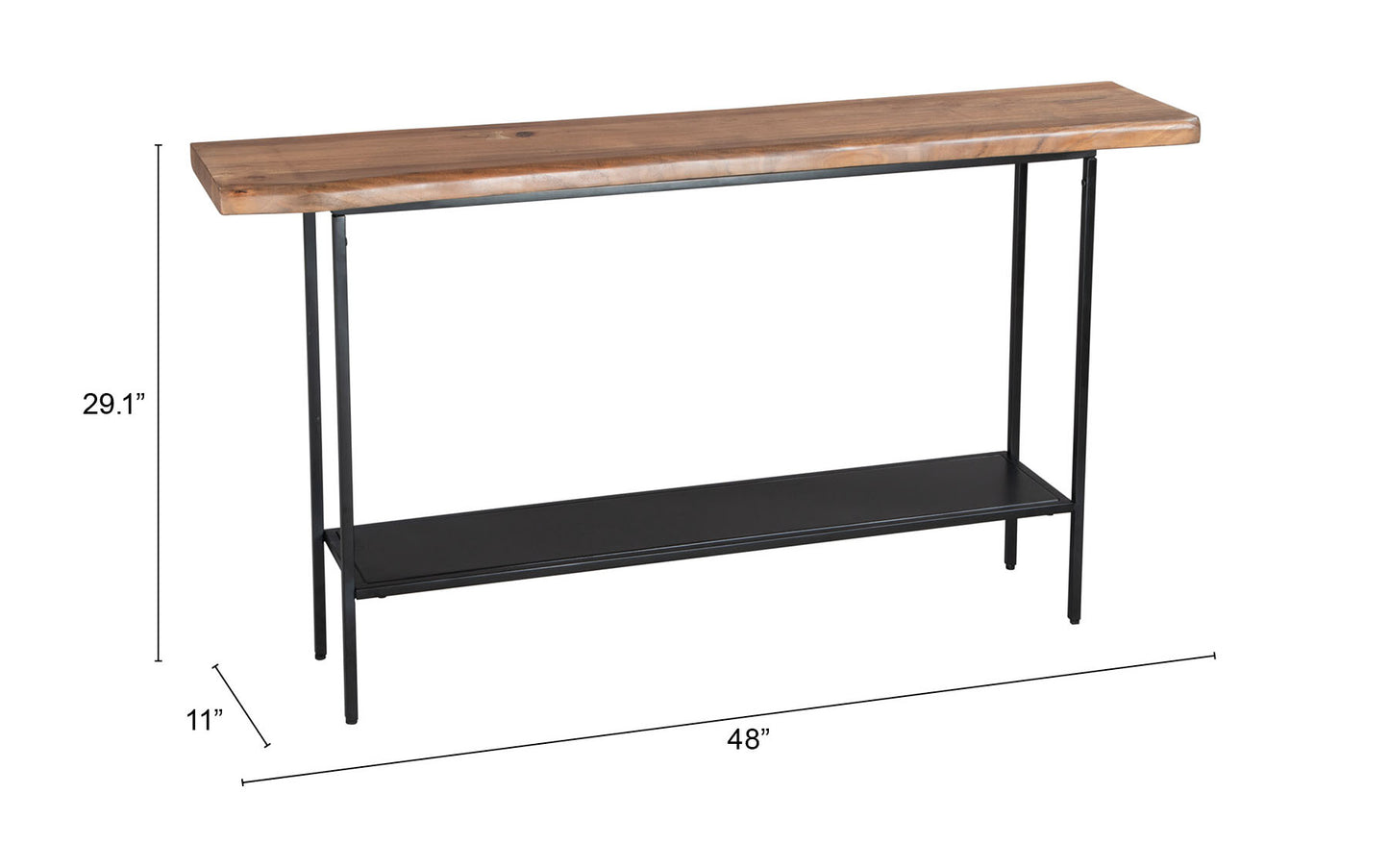 Mezza Console Table Natural & Black